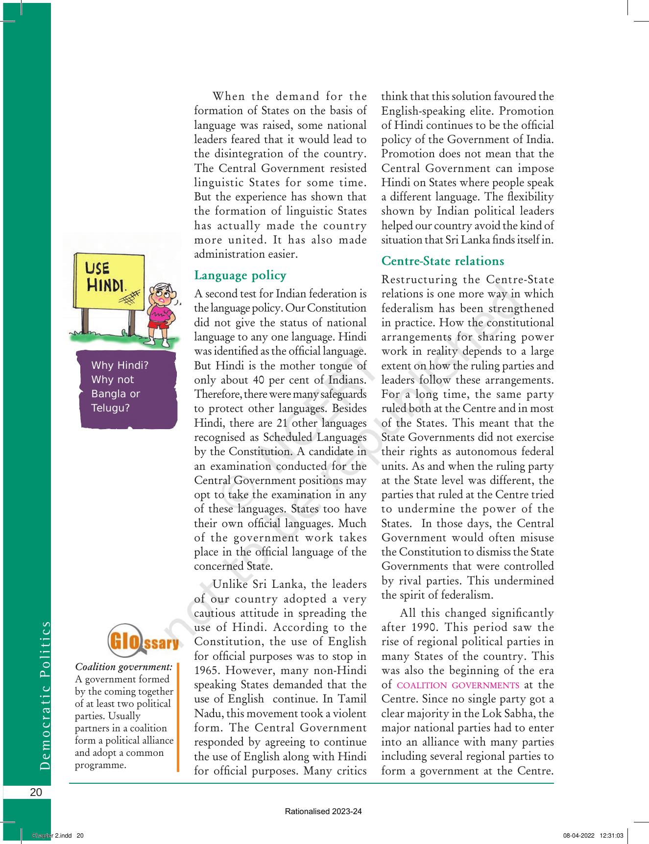 NCERT Book for Class 10 Political Science Chapter 2 Federalism - Page 8
