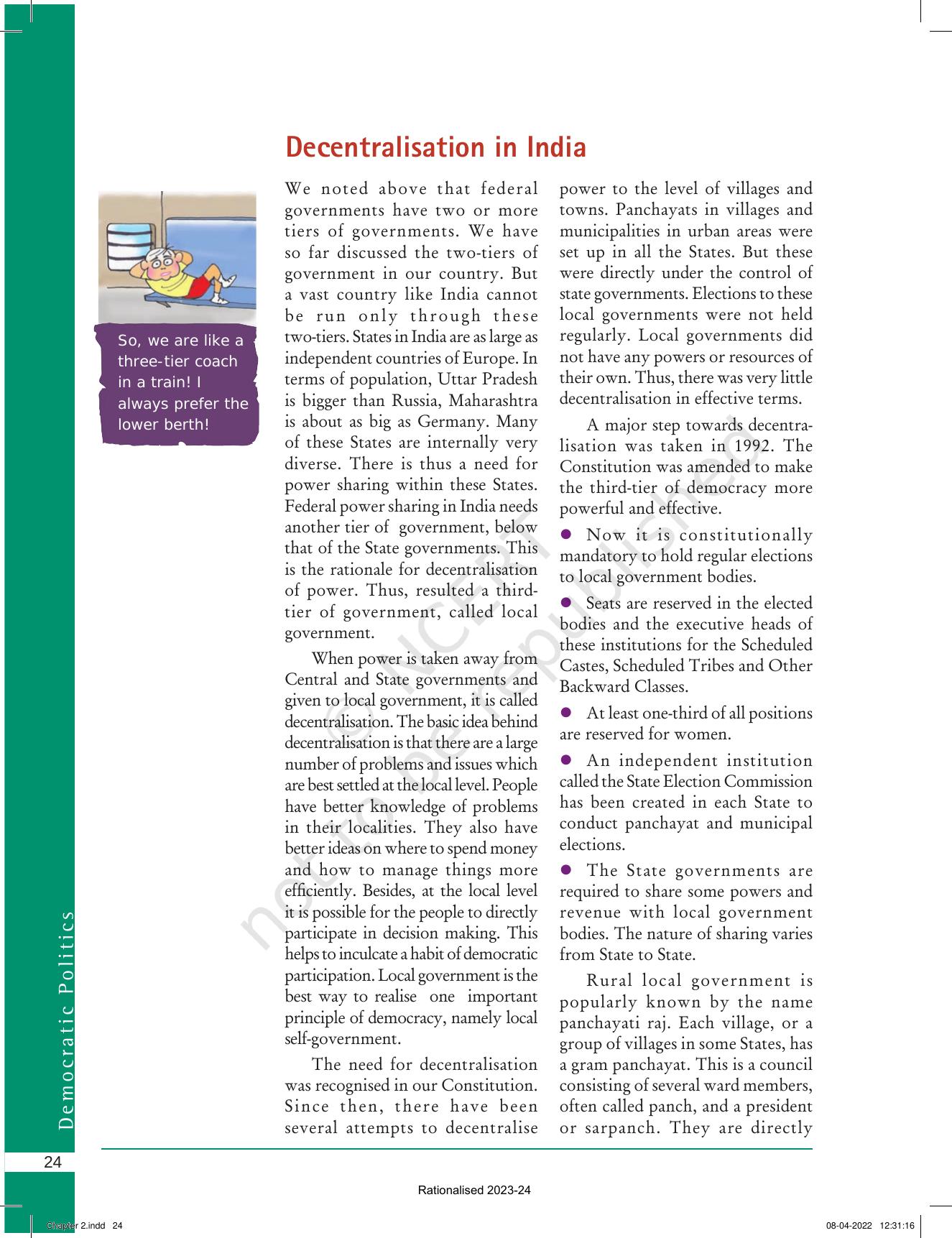 NCERT Book for Class 10 Political Science Chapter 2 Federalism - Page 12