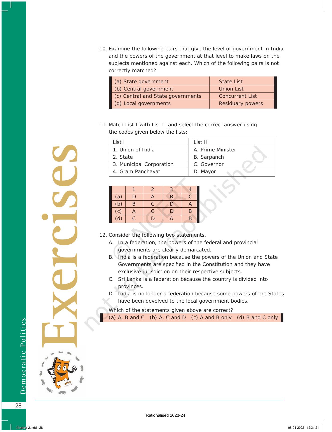 NCERT Book for Class 10 Political Science Chapter 2 Federalism - Page 16