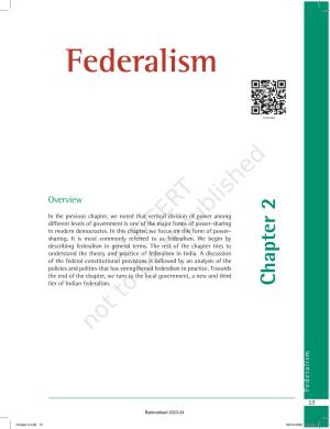 NCERT Book for Class 10 Political Science Chapter 2 Federalism