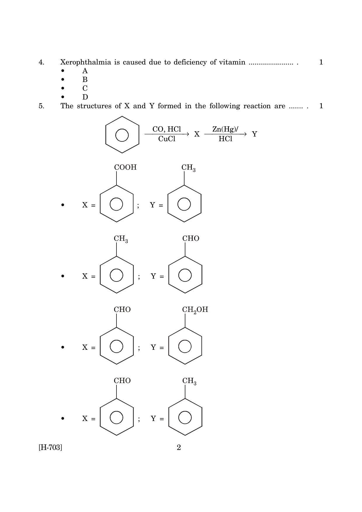 Goa Board Class 12 Chemistry   (June 2019) Question Paper - Page 2