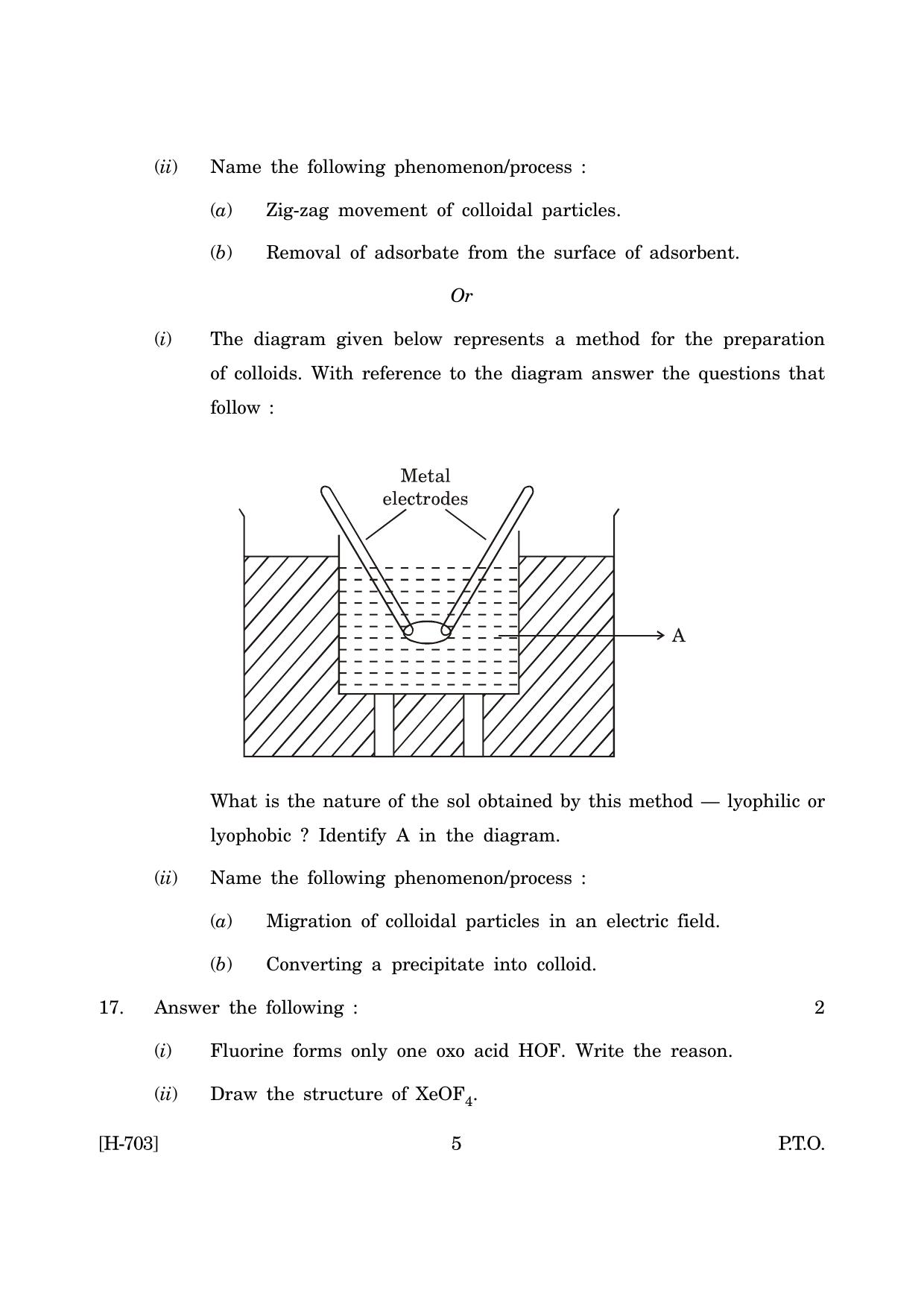 Goa Board Class 12 Chemistry   (June 2019) Question Paper - Page 5