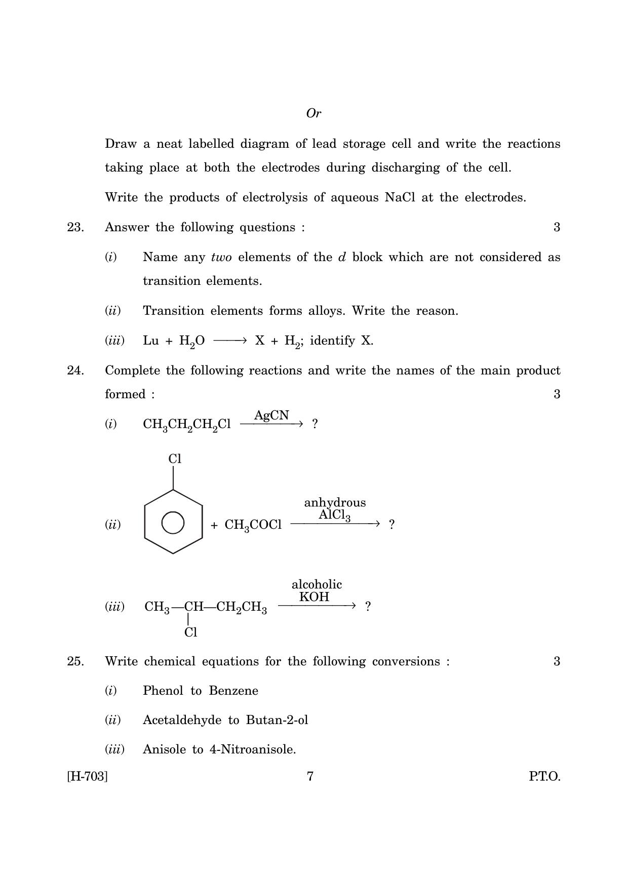 Goa Board Class 12 Chemistry   (June 2019) Question Paper - Page 7