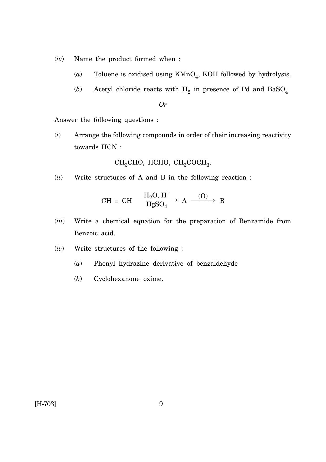 Goa Board Class 12 Chemistry   (June 2019) Question Paper - Page 9