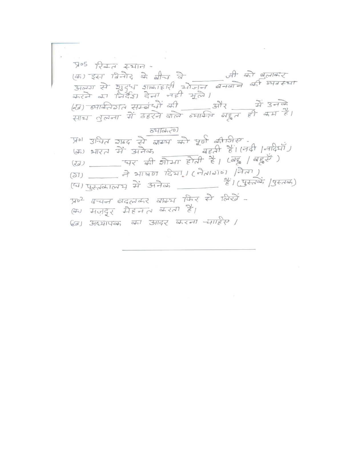 CBSE Worksheets for Class 6 Hindi Assignment 17 - Page 2
