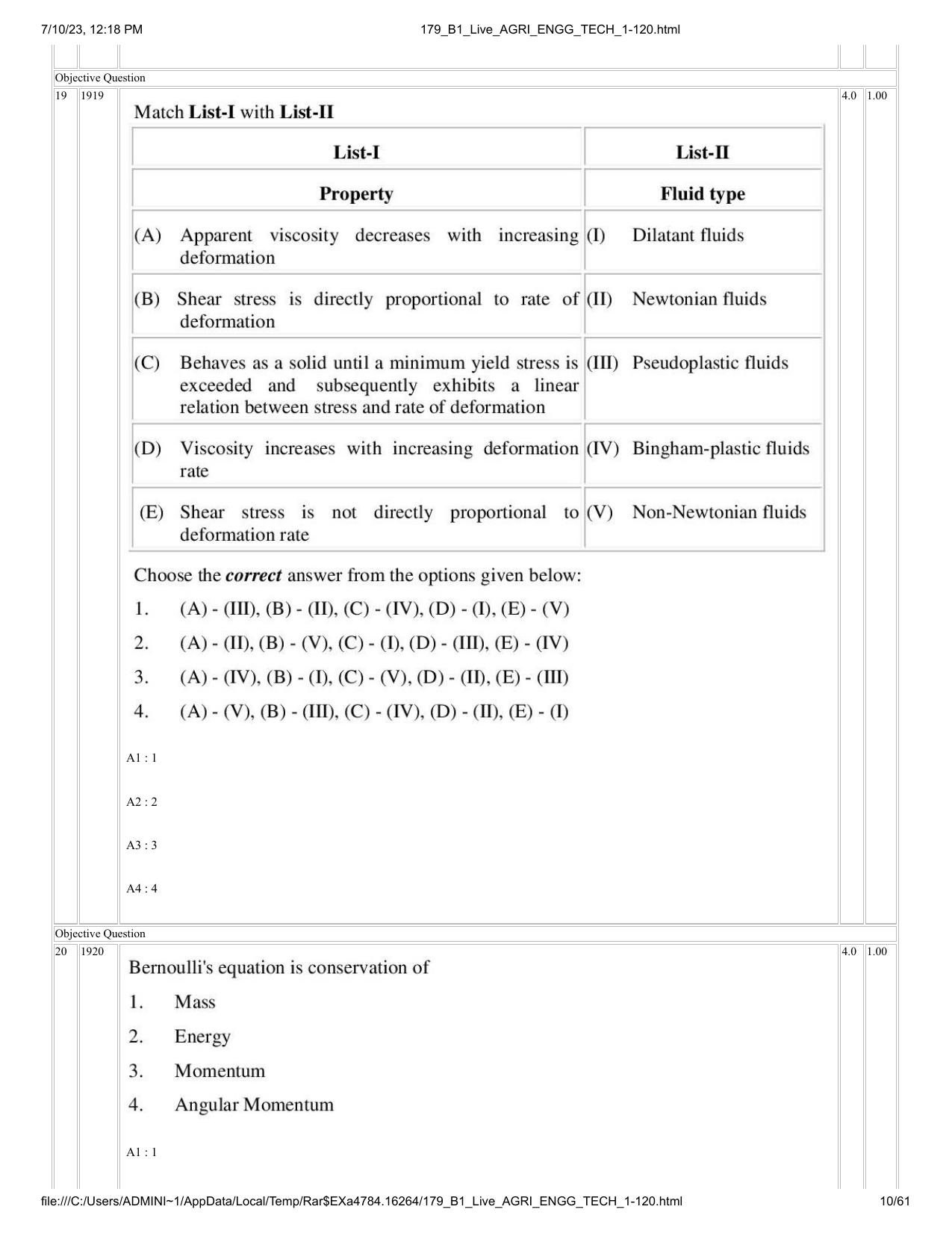 ICAR AIEEA PG 2023 AGRICULTURAL ENGINEERING AND TECHNOLOGY Question Paper - Page 10