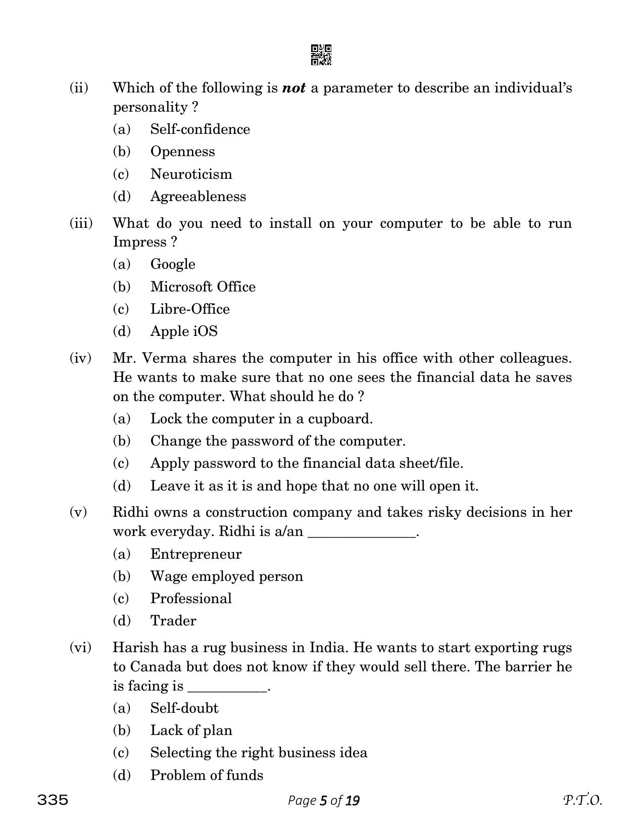 CBSE Class 12 Banking (Compartment) 2023 Question Paper - Page 5