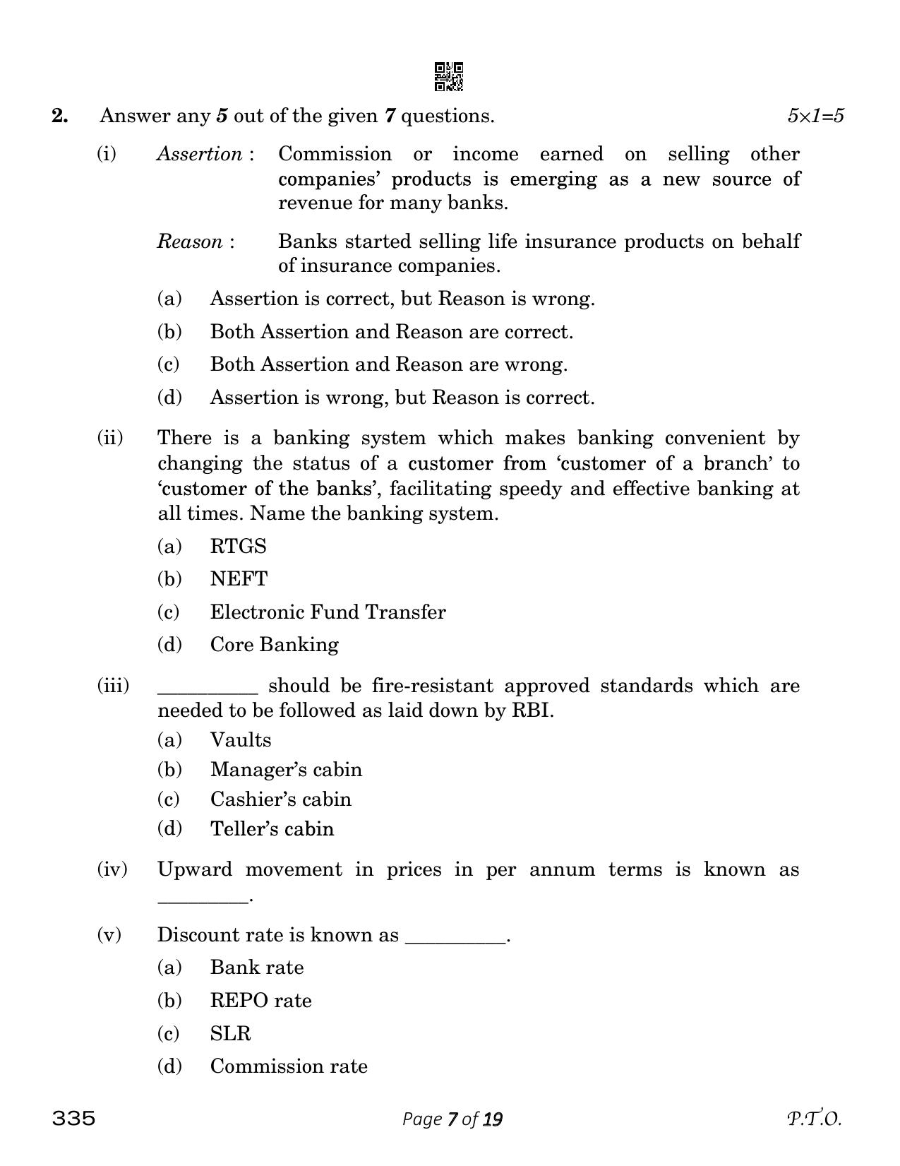 CBSE Class 12 Banking (Compartment) 2023 Question Paper - Page 7