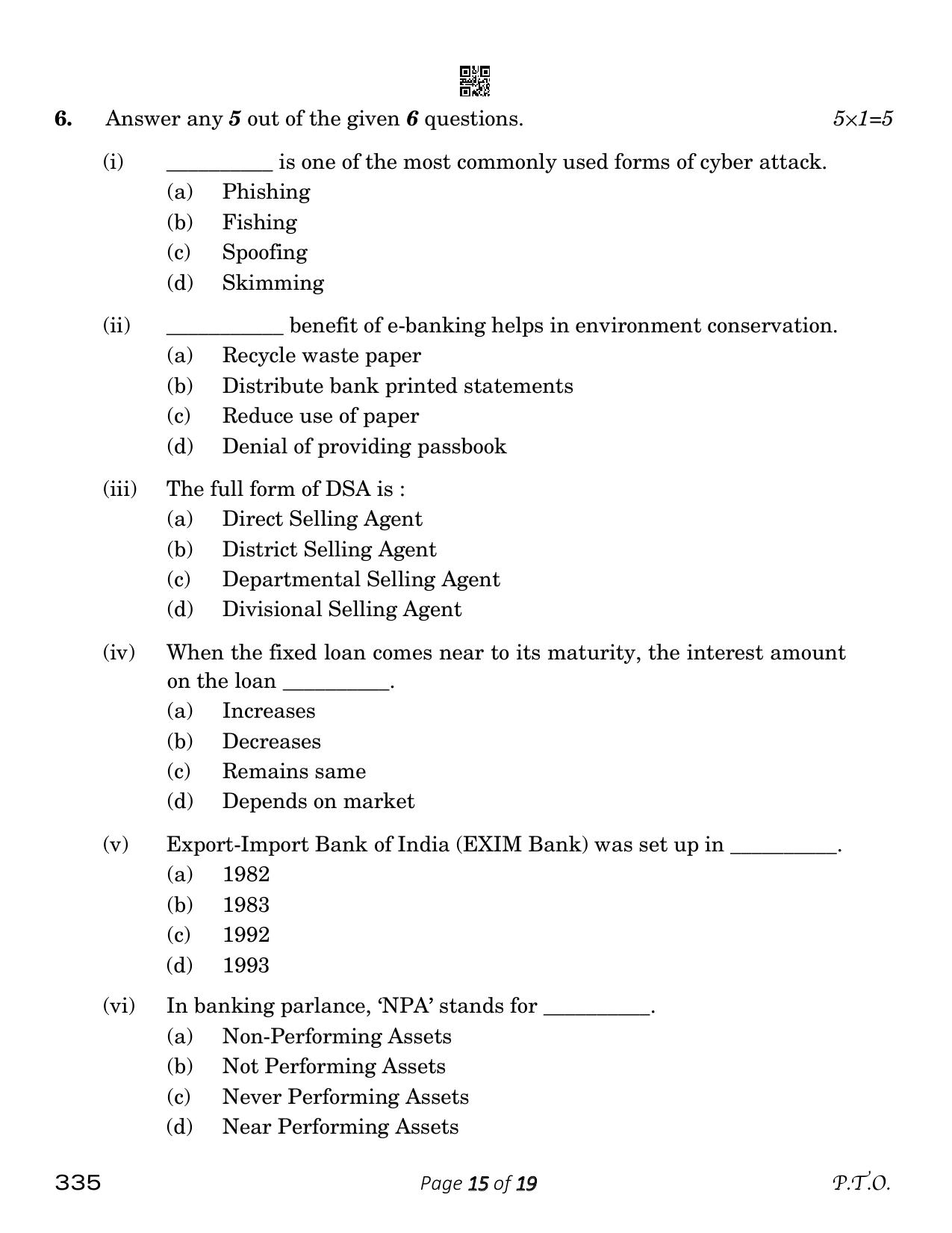 CBSE Class 12 Banking (Compartment) 2023 Question Paper - Page 15