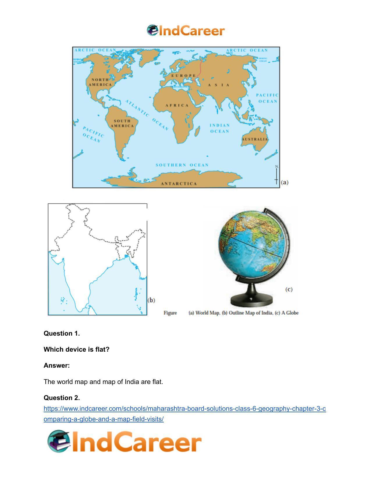 Maharashtra Board Solutions Class 6-Geography: Chapter 3- Comparing a Globe and a Map; Field Visits - Page 4