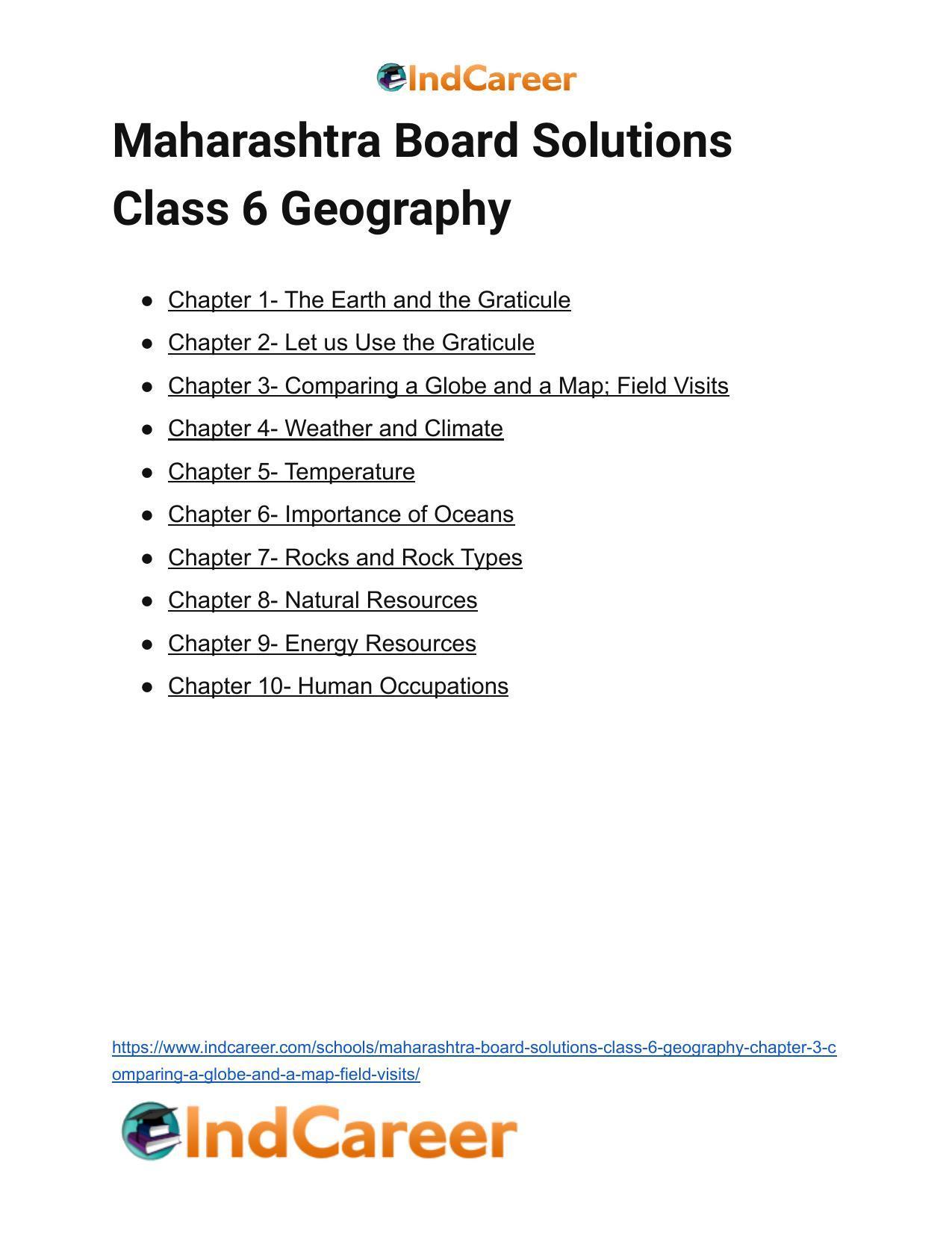 Maharashtra Board Solutions Class 6-Geography: Chapter 3- Comparing a Globe and a Map; Field Visits - Page 9