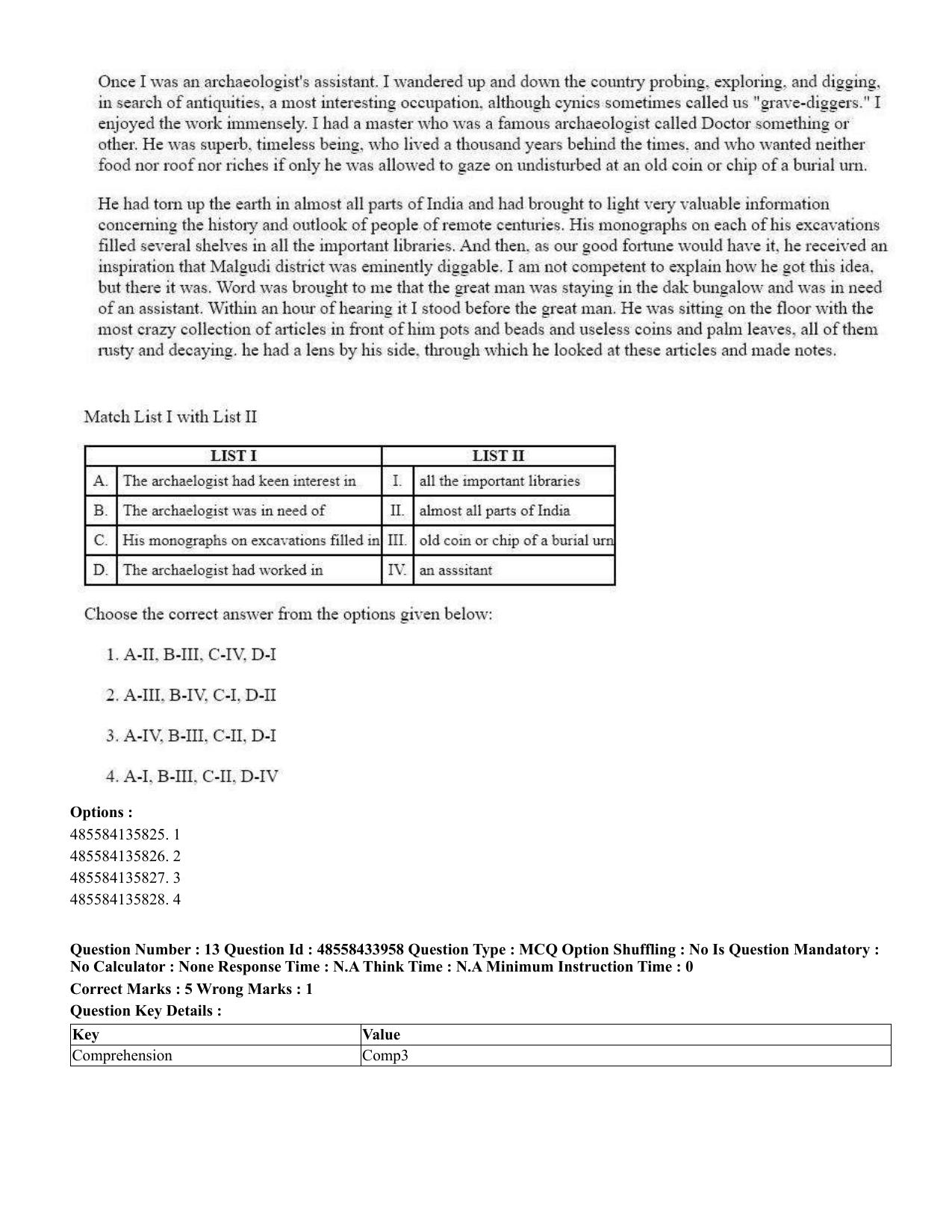 CUET 2023 English Malayalam Shift 3 Question Paper - 18 June 2023 - Page 13