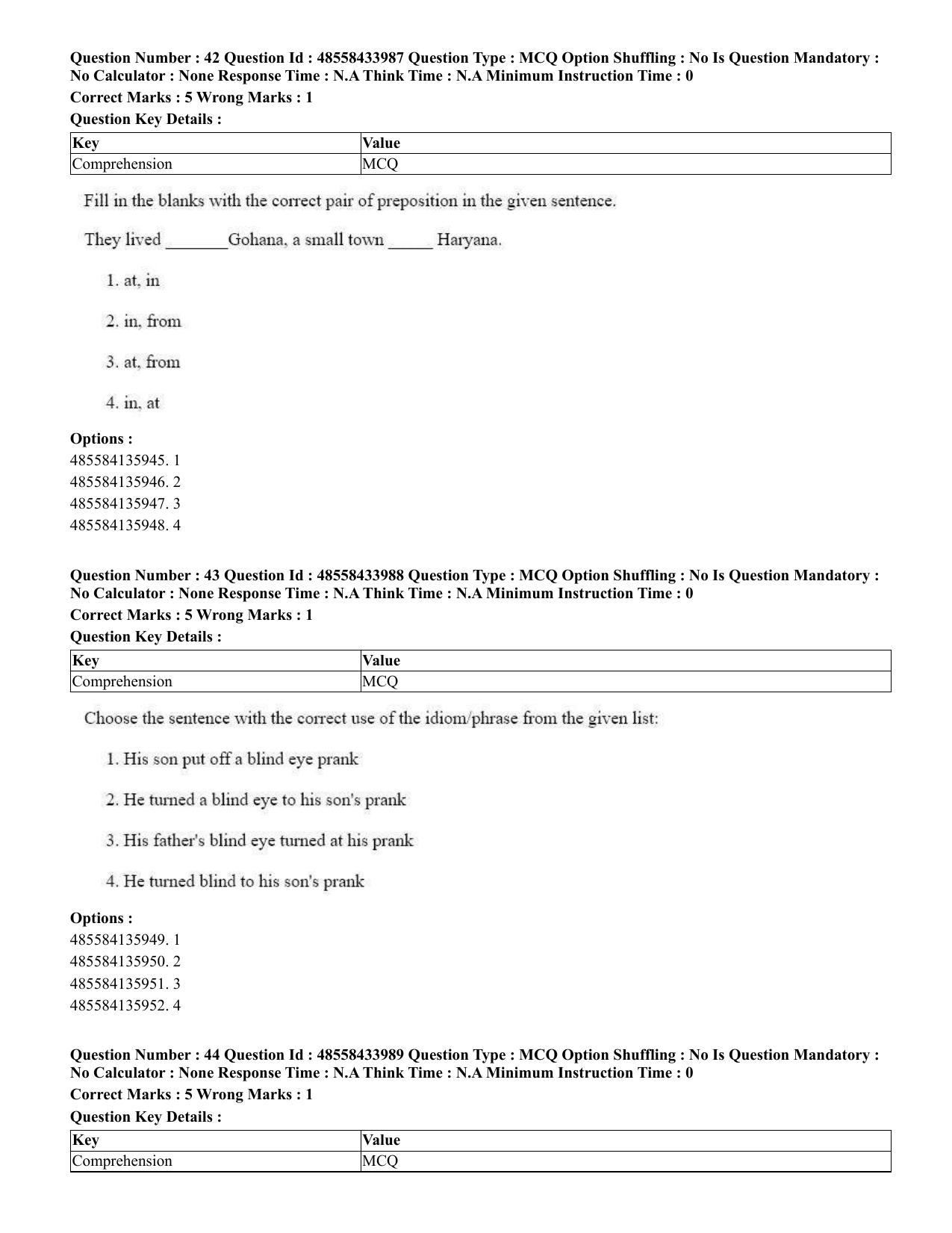 CUET 2023 English Malayalam Shift 3 Question Paper - 18 June 2023 - Page 30
