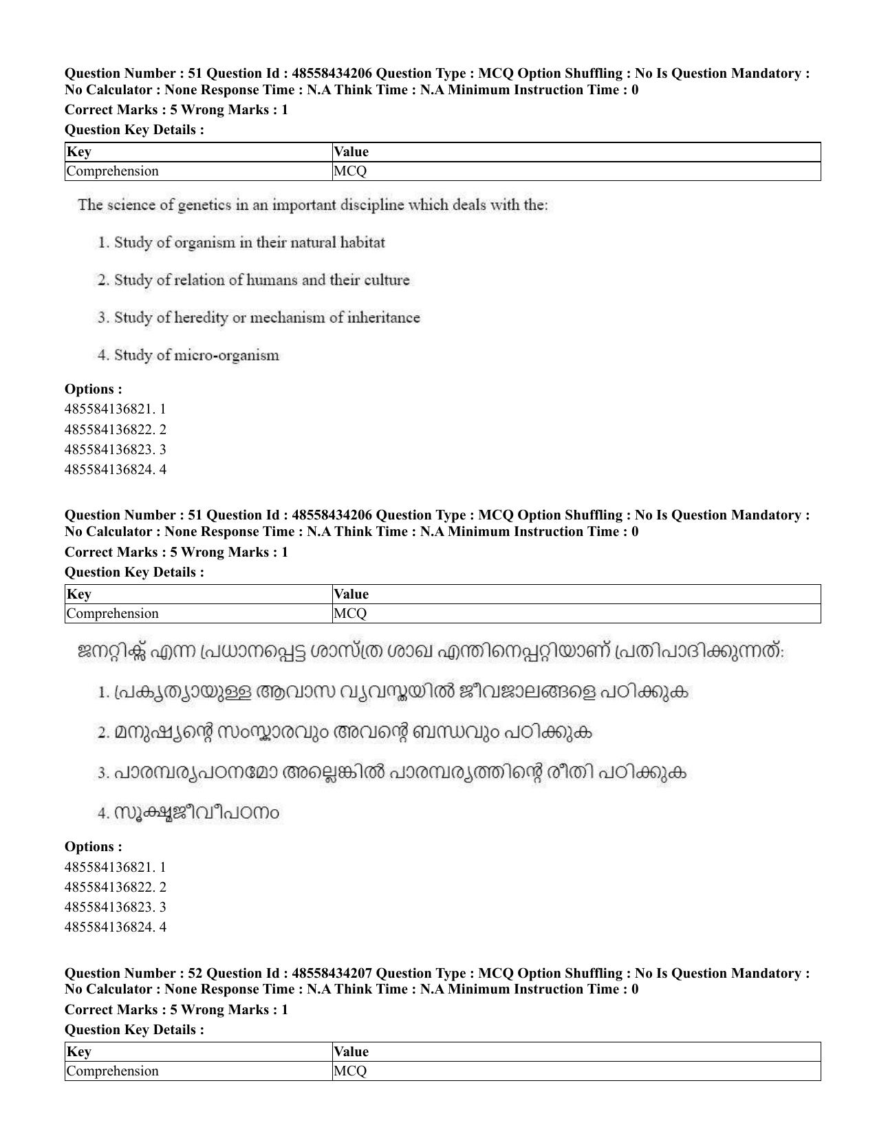 CUET 2023 English Malayalam Shift 3 Question Paper - 18 June 2023 - Page 39