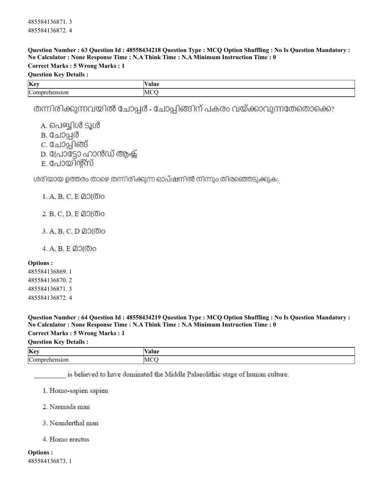 CUET 2023 English Malayalam Shift 3 Question Paper - 18 June 2023 - Page 52