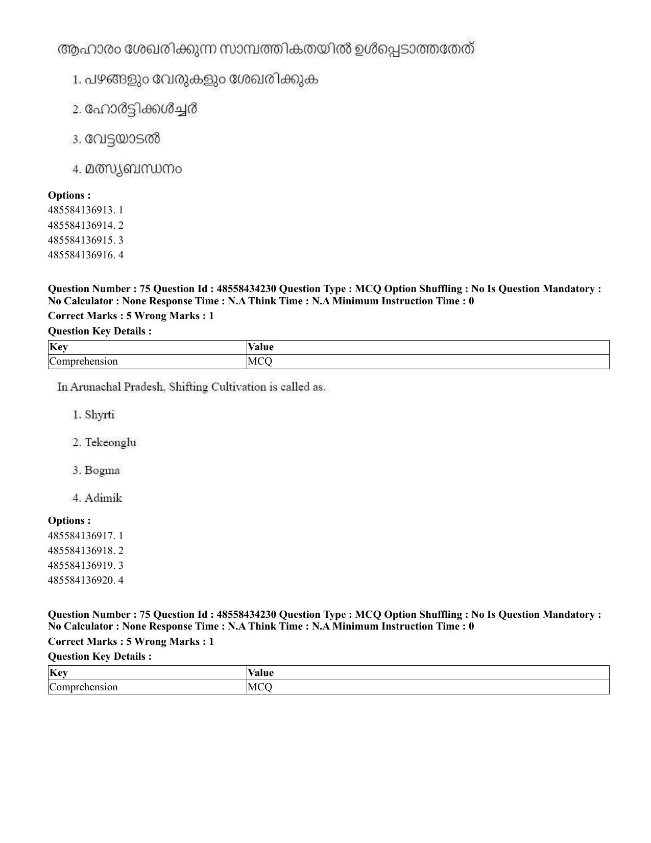 CUET 2023 English Malayalam Shift 3 Question Paper - 18 June 2023 - Page 64