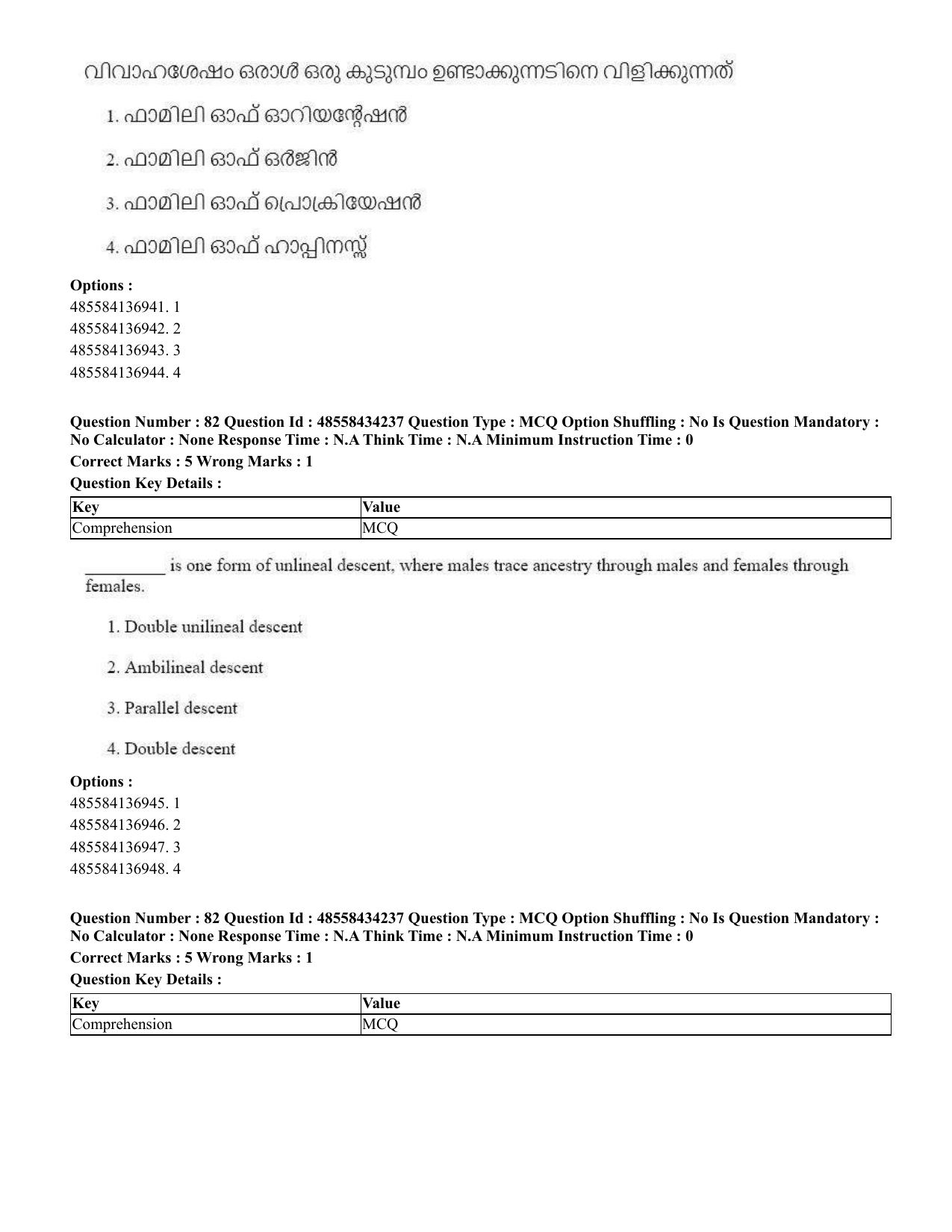 CUET 2023 English Malayalam Shift 3 Question Paper - 18 June 2023 - Page 71