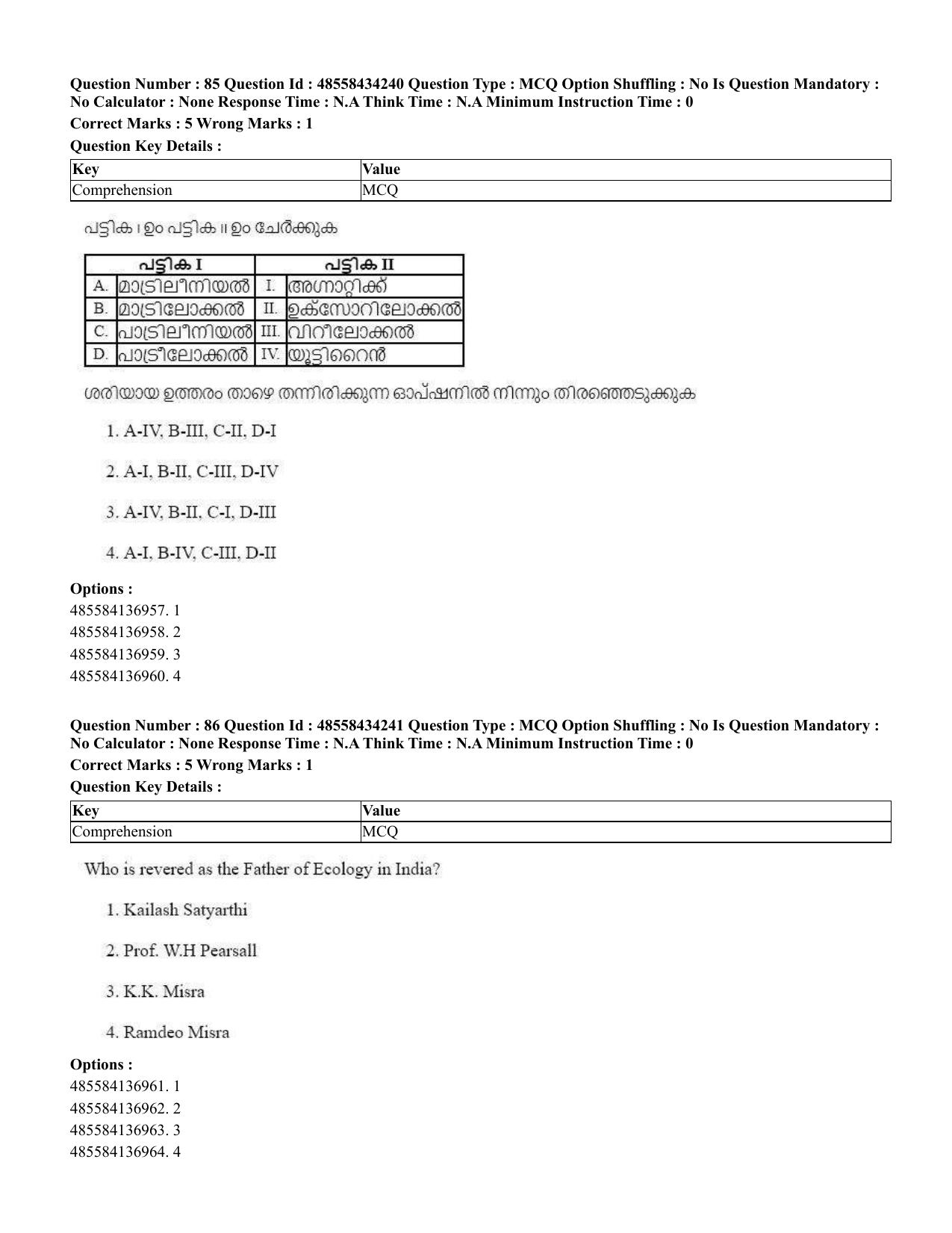 CUET 2023 English Malayalam Shift 3 Question Paper - 18 June 2023 - Page 75