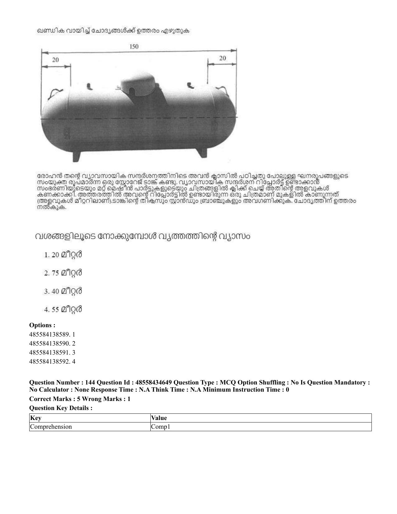 CUET 2023 English Malayalam Shift 3 Question Paper - 18 June 2023 - Page 151