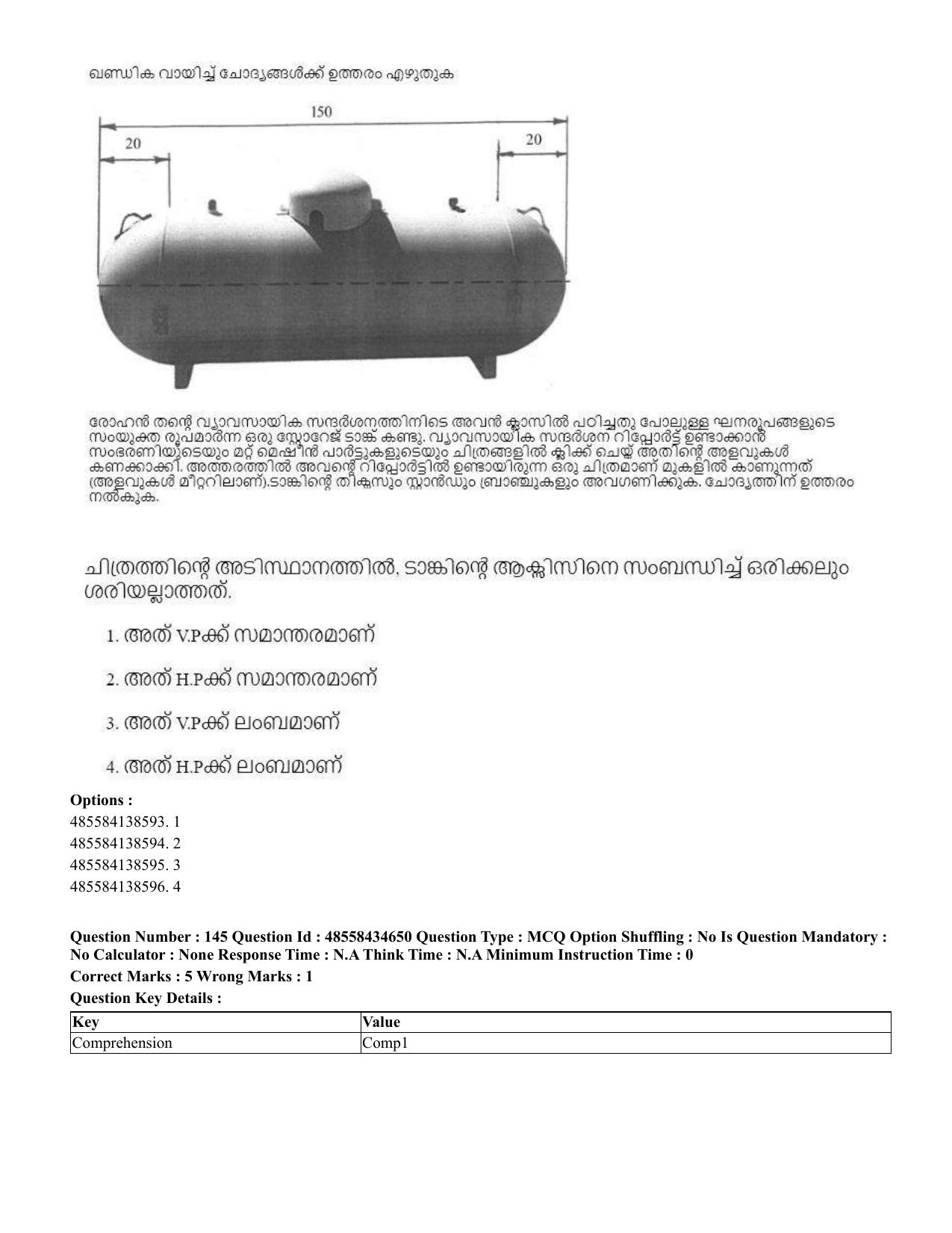 CUET 2023 English Malayalam Shift 3 Question Paper - 18 June 2023 - Page 153
