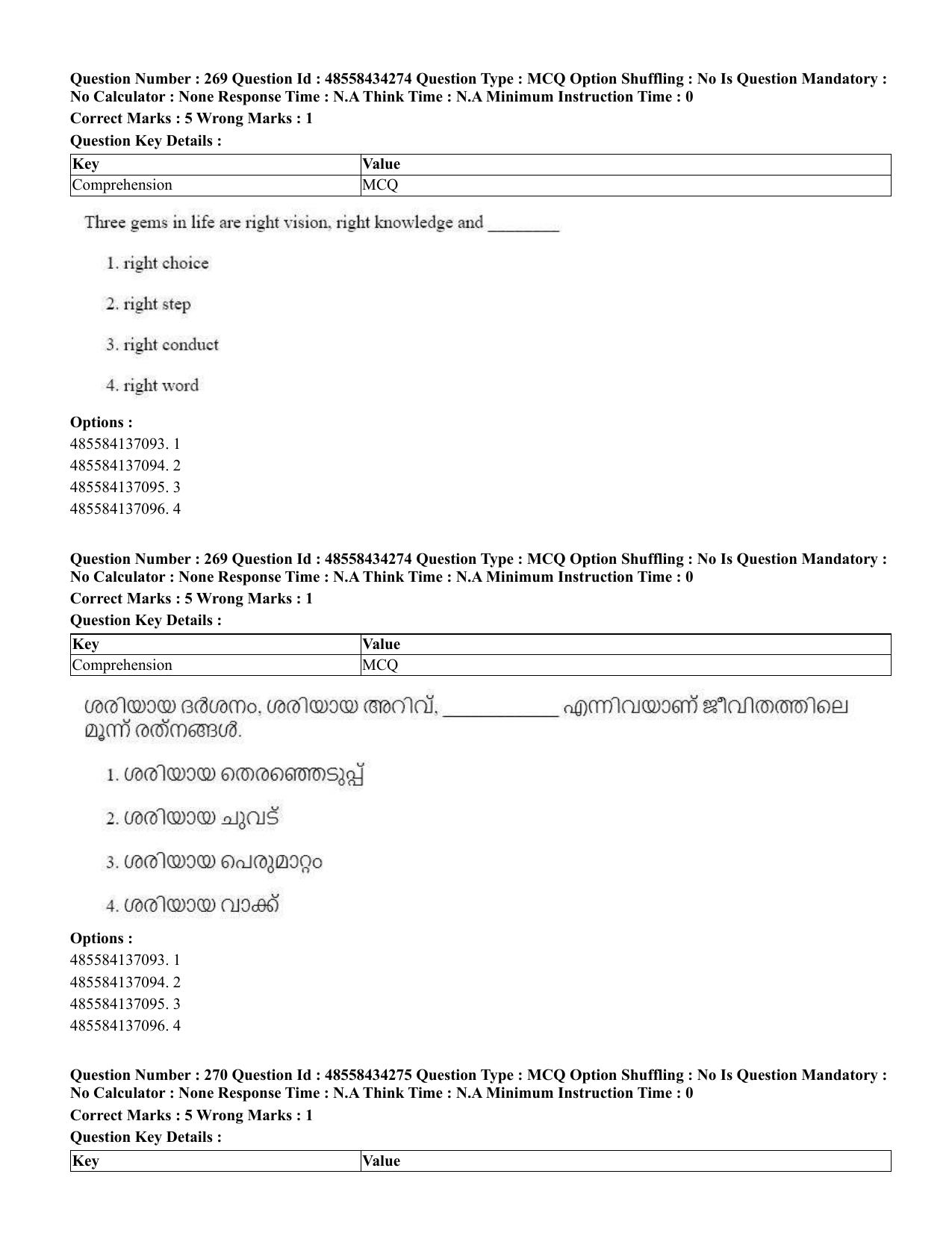 CUET 2023 English Malayalam Shift 3 Question Paper - 18 June 2023 - Page 244