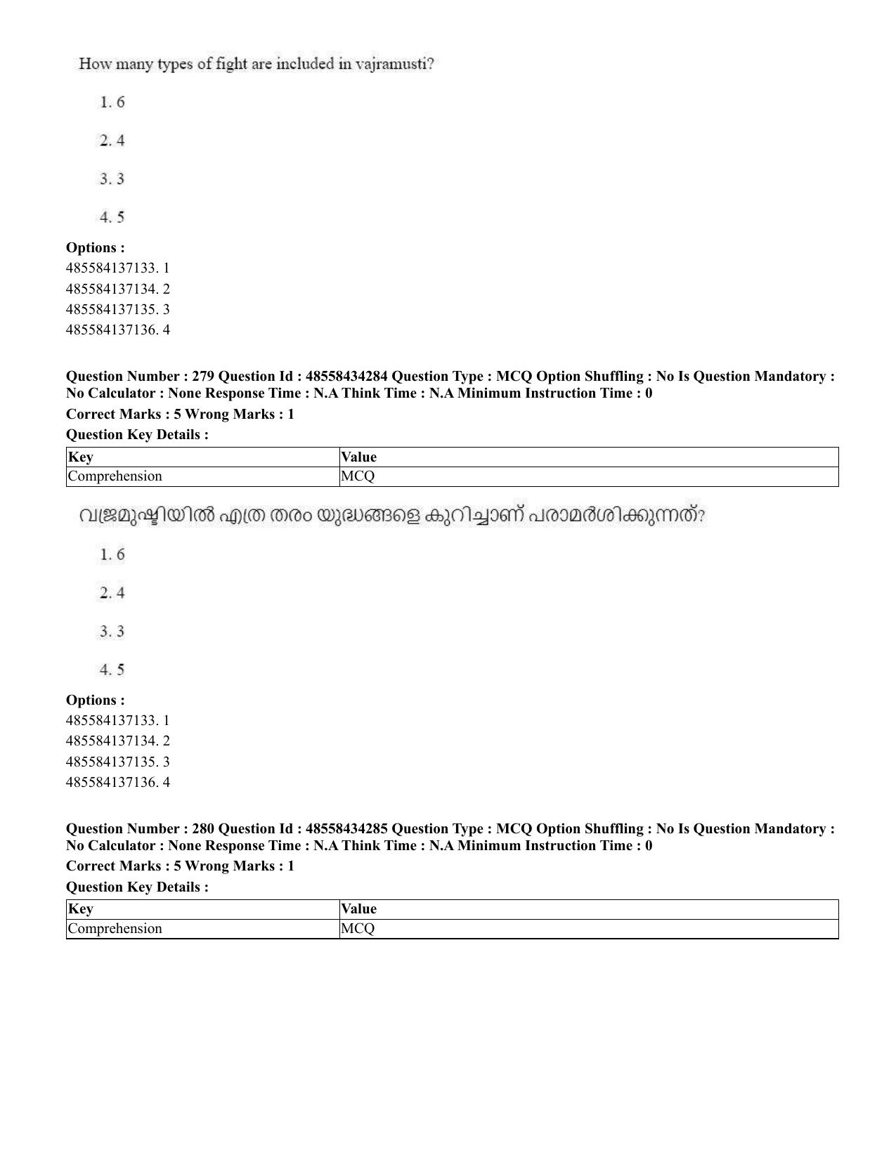 CUET 2023 English Malayalam Shift 3 Question Paper - 18 June 2023 - Page 254