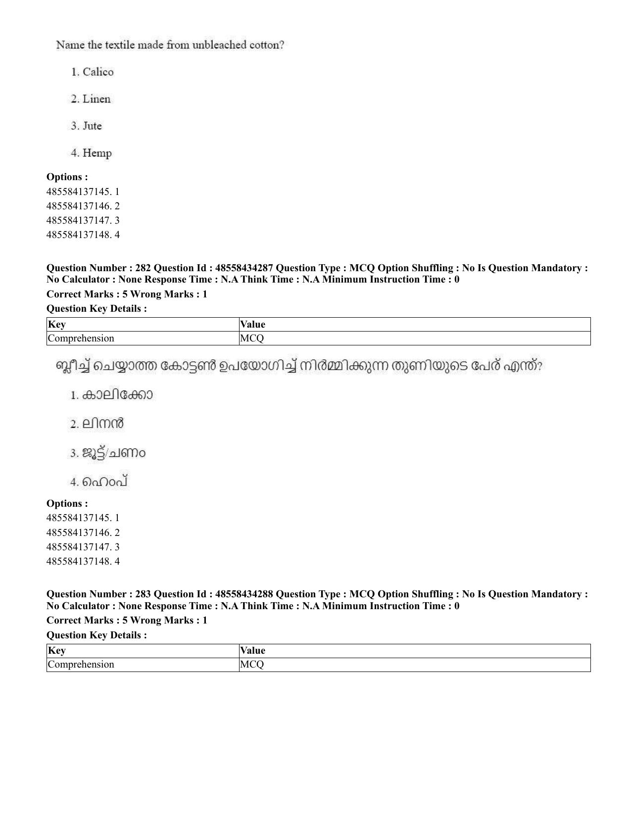 CUET 2023 English Malayalam Shift 3 Question Paper - 18 June 2023 - Page 257