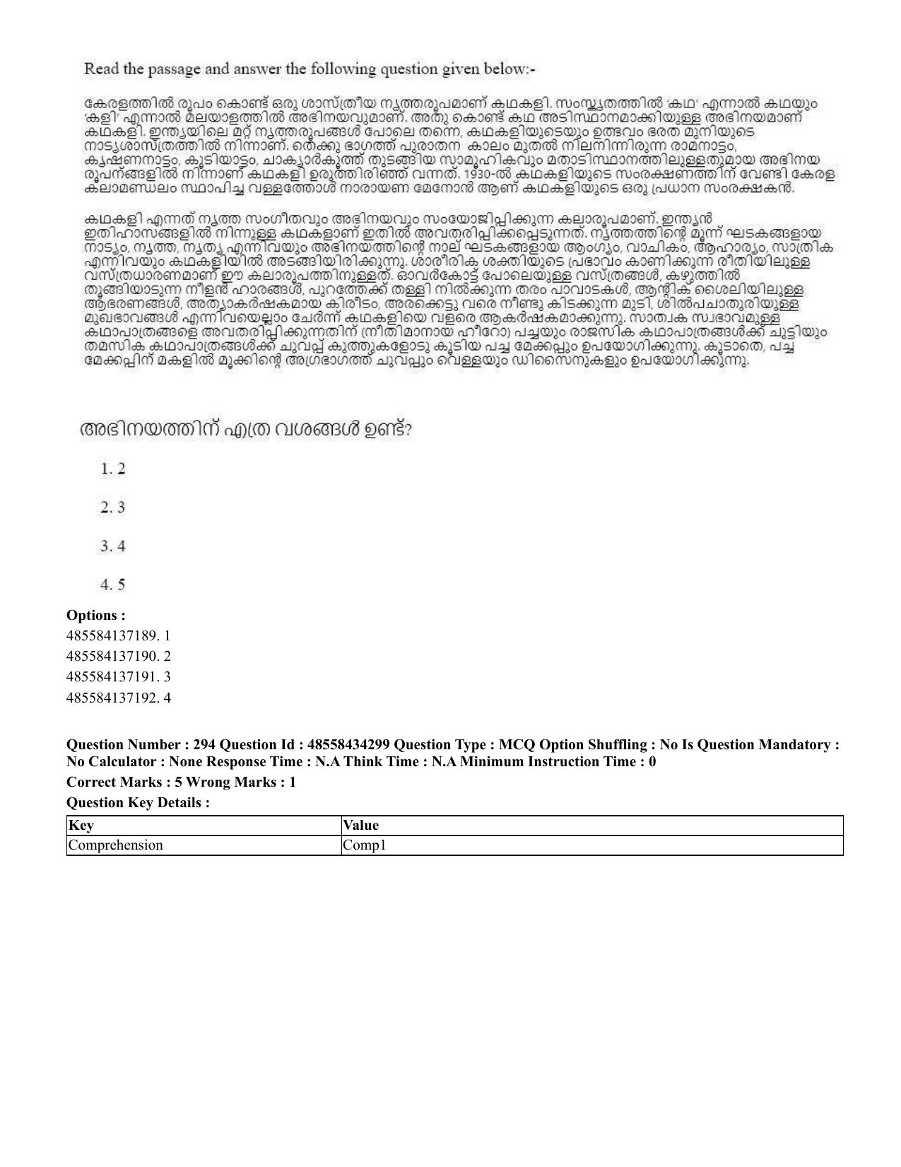 CUET 2023 English Malayalam Shift 3 Question Paper - 18 June 2023 - Page 272