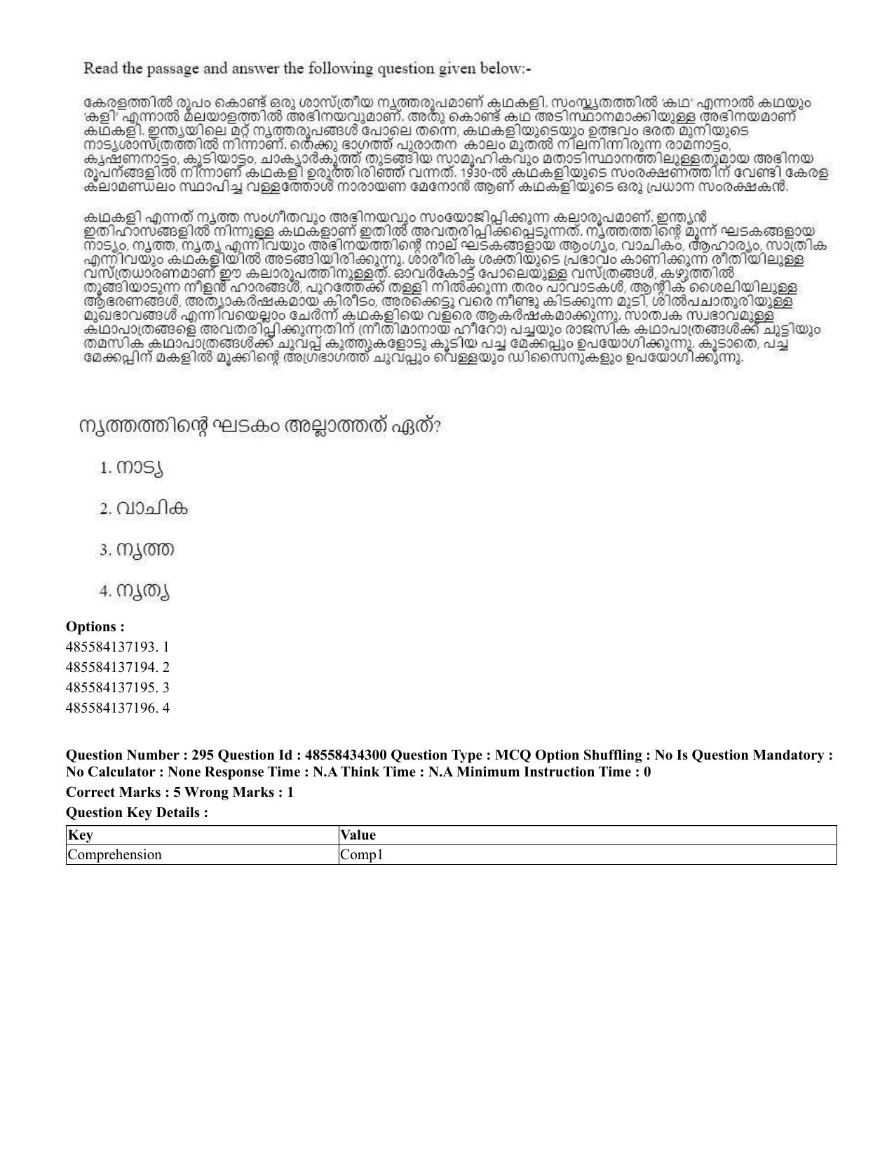 CUET 2023 English Malayalam Shift 3 Question Paper - 18 June 2023 - Page 274