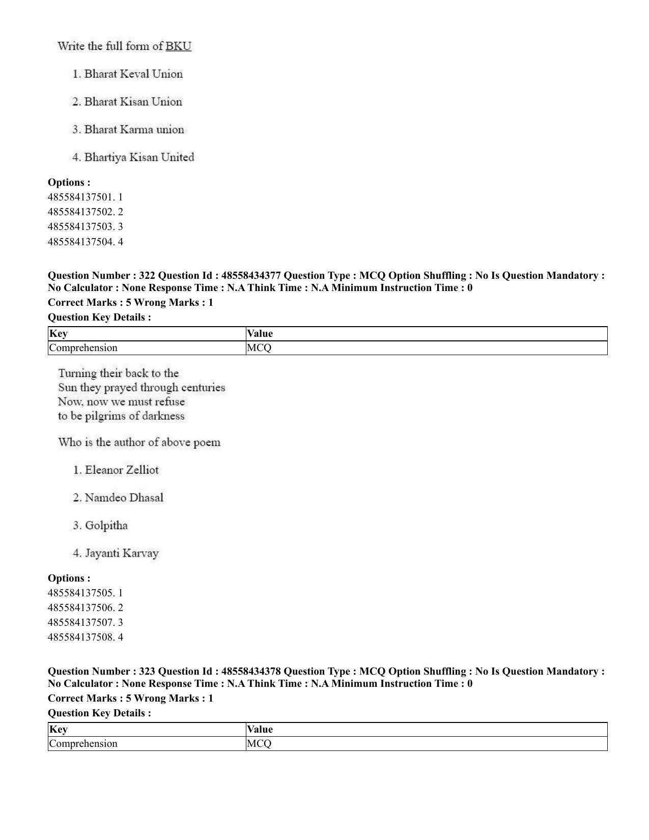 CUET 2023 English Malayalam Shift 3 Question Paper - 18 June 2023 - Page 295