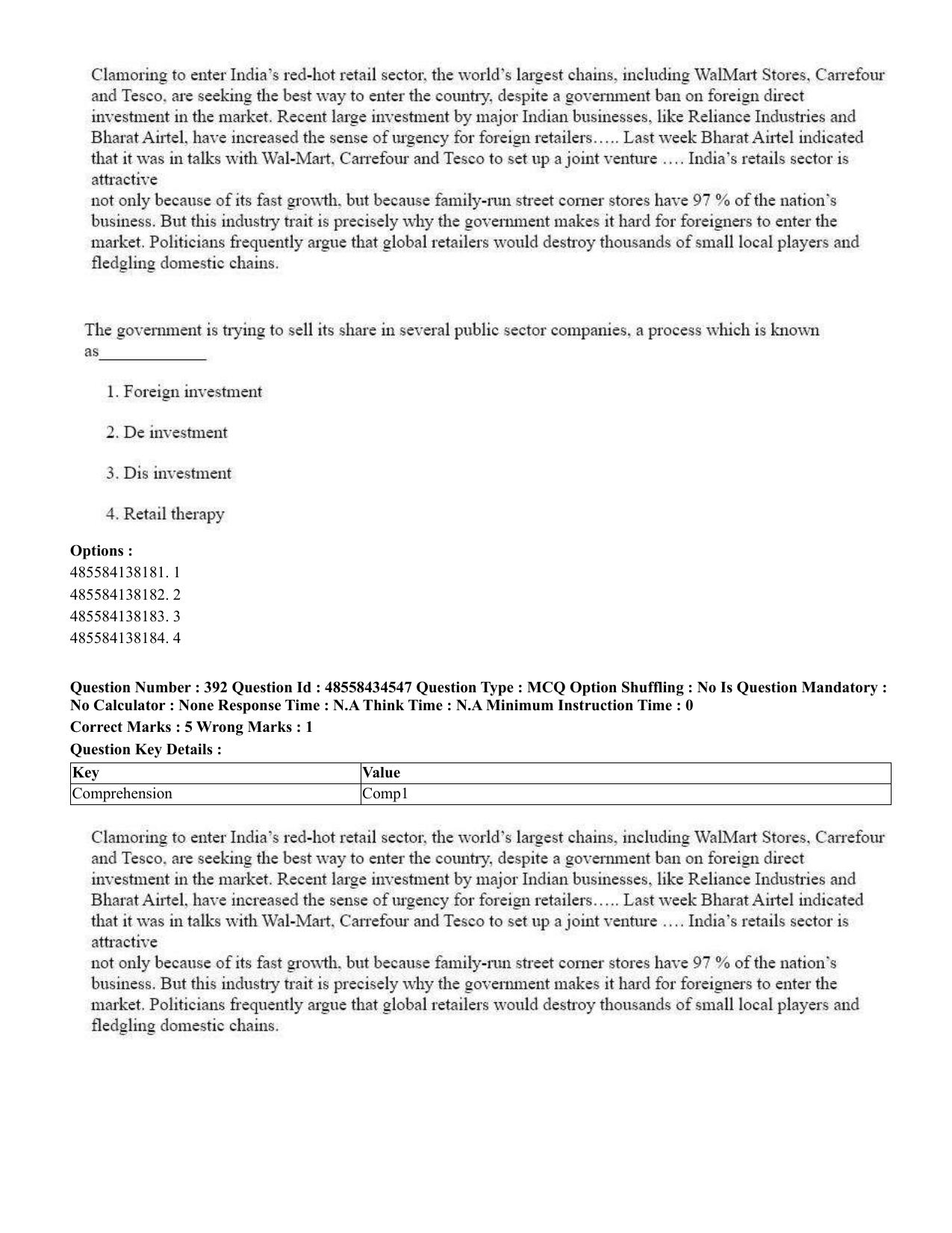 CUET 2023 English Malayalam Shift 3 Question Paper - 18 June 2023 - Page 335