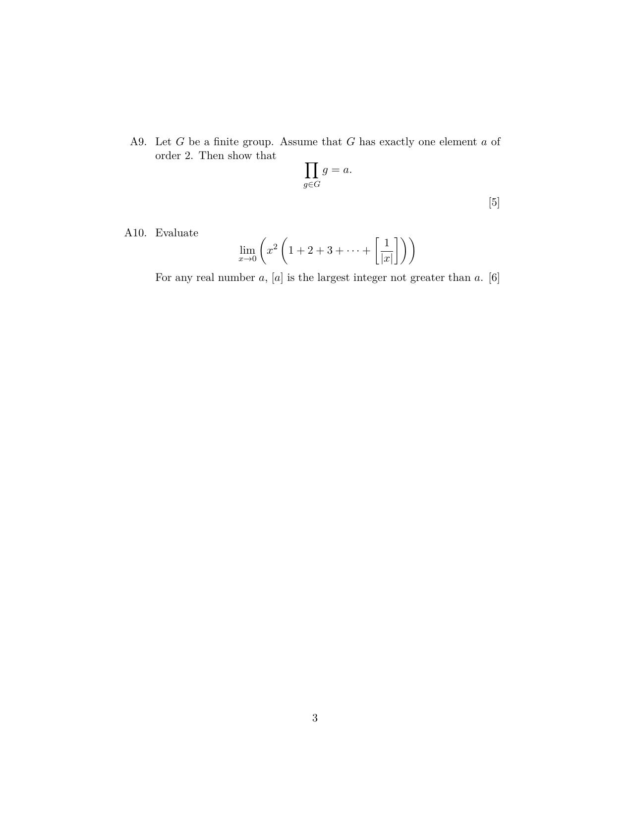ISI Admission Test JRF in Computer Science (CSA) 2022 Sample Paper - Page 3