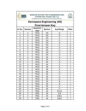 GATE 2024 Aerospace Engineering (AE) Answer Key