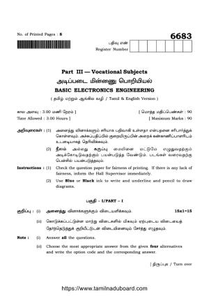 TN Class 12 Basic Electronics Engineering 6683 Question Papers 2023