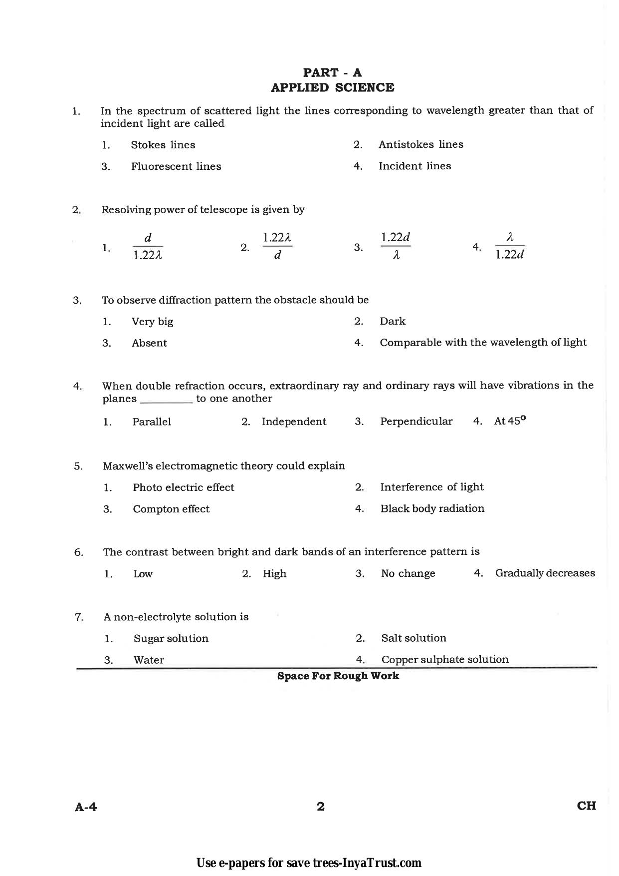 Karnataka Diploma CET- 2015 Chemical Engineering / Polymer Technology Question Paper - Page 2