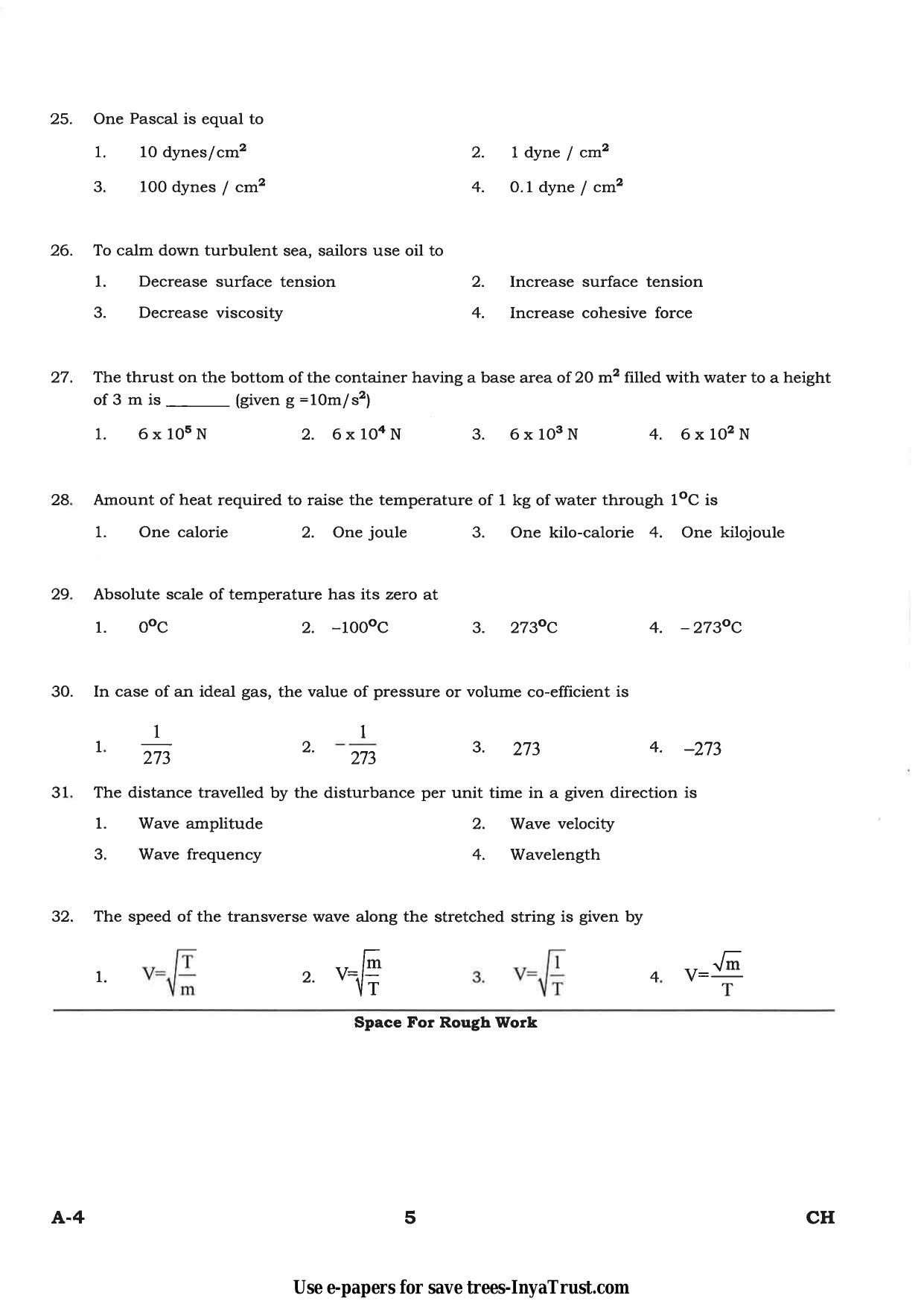 Karnataka Diploma CET- 2015 Chemical Engineering / Polymer Technology Question Paper - Page 5
