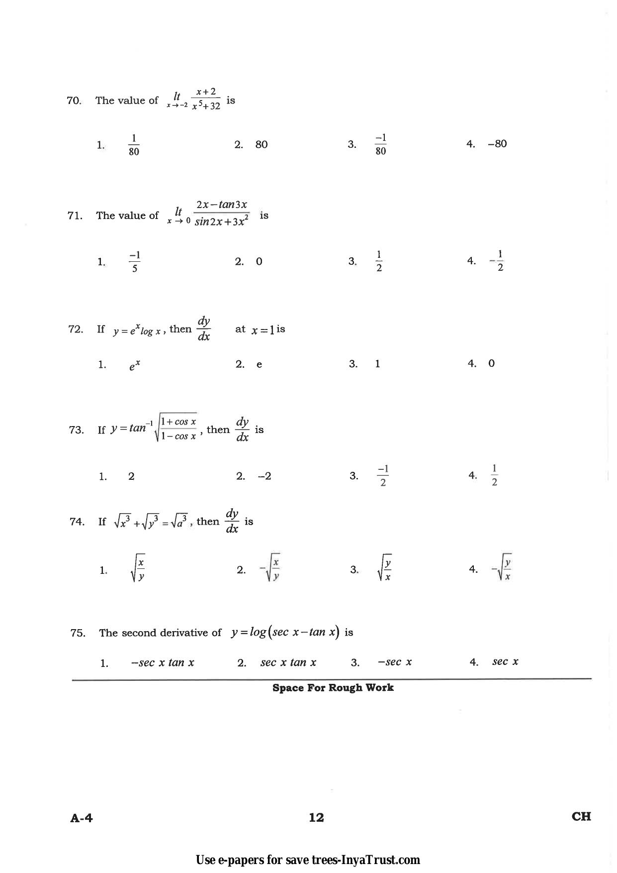 Karnataka Diploma CET- 2015 Chemical Engineering / Polymer Technology Question Paper - Page 12