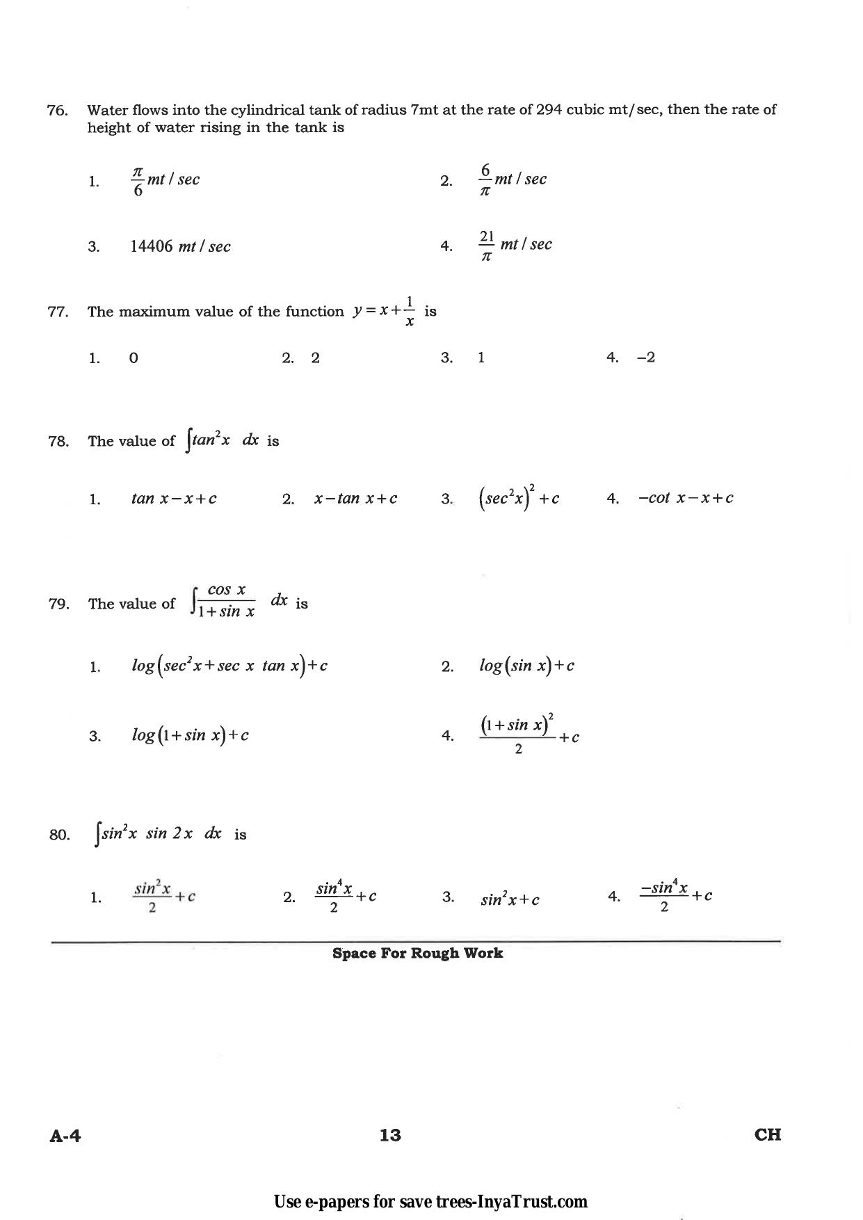 Karnataka Diploma CET- 2015 Chemical Engineering / Polymer Technology Question Paper - Page 13