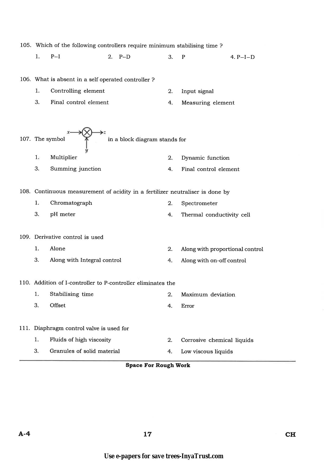 Karnataka Diploma CET- 2015 Chemical Engineering / Polymer Technology Question Paper - Page 17