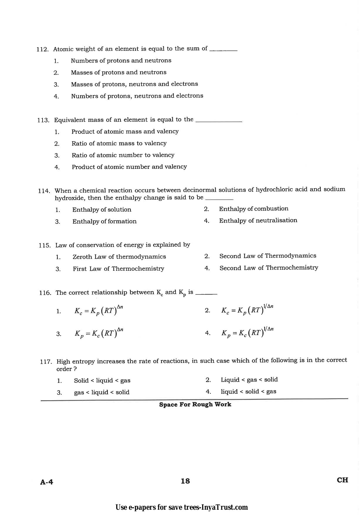 Karnataka Diploma CET- 2015 Chemical Engineering / Polymer Technology Question Paper - Page 18
