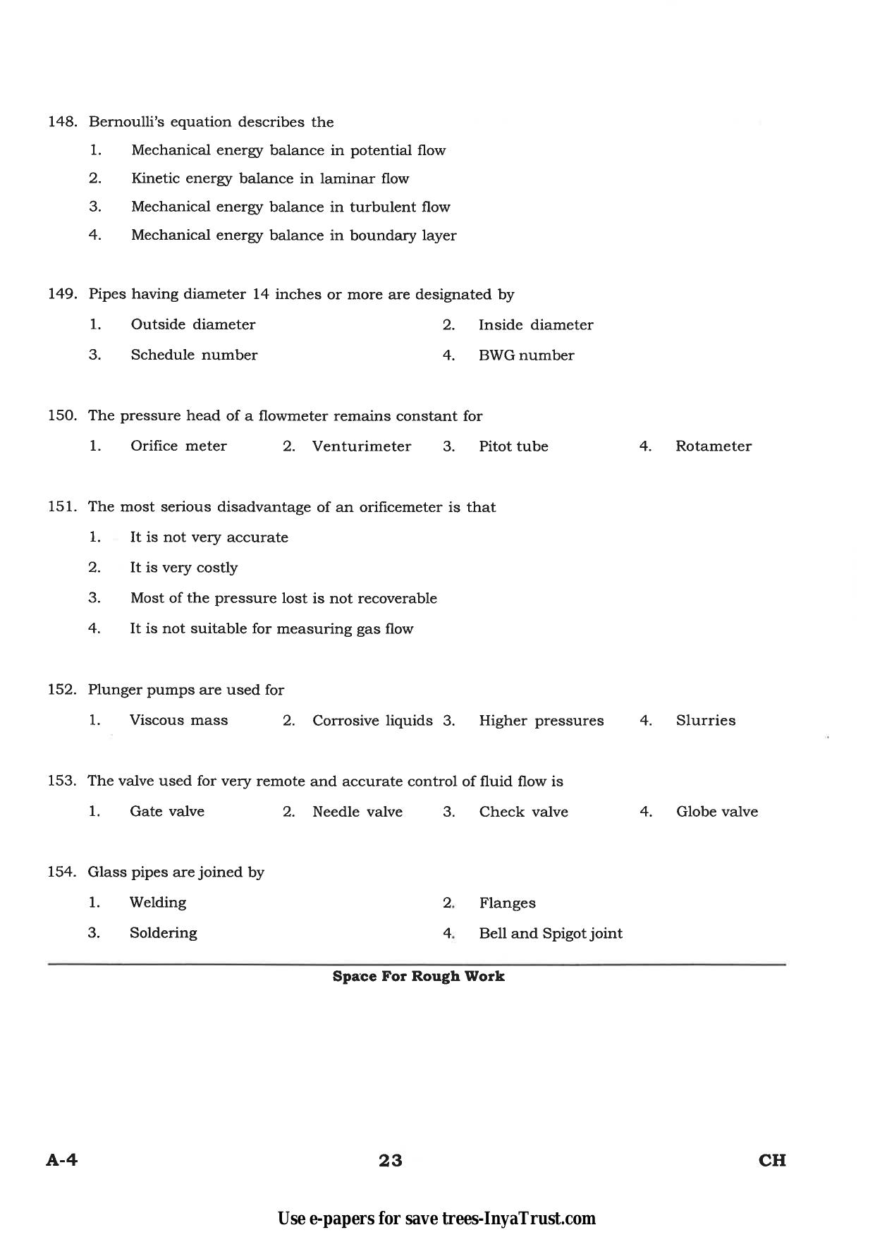 Karnataka Diploma CET- 2015 Chemical Engineering / Polymer Technology Question Paper - Page 23