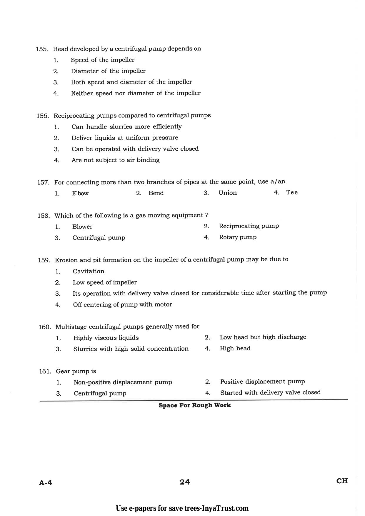 Karnataka Diploma CET- 2015 Chemical Engineering / Polymer Technology Question Paper - Page 24