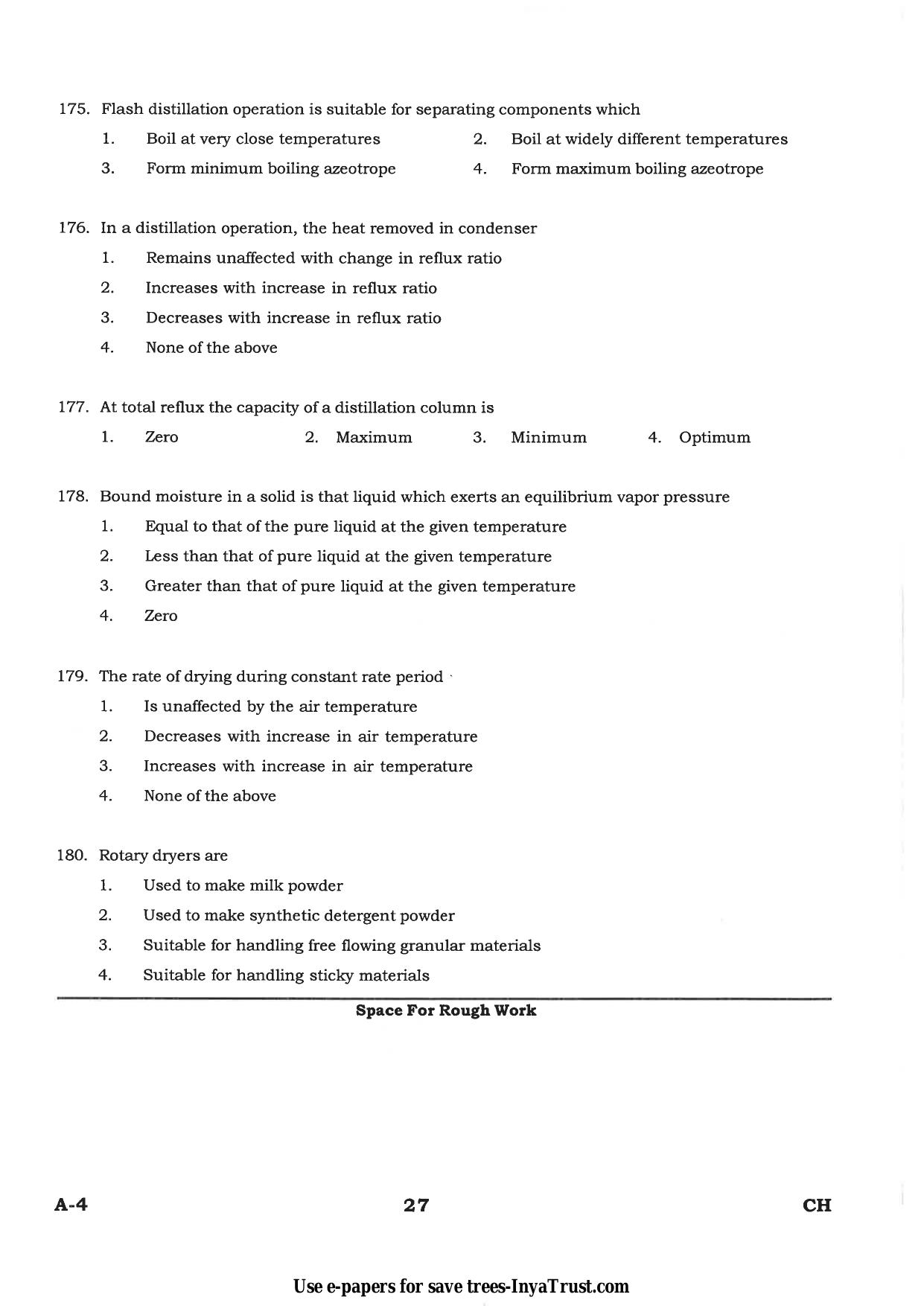 Karnataka Diploma CET- 2015 Chemical Engineering / Polymer Technology Question Paper - Page 27