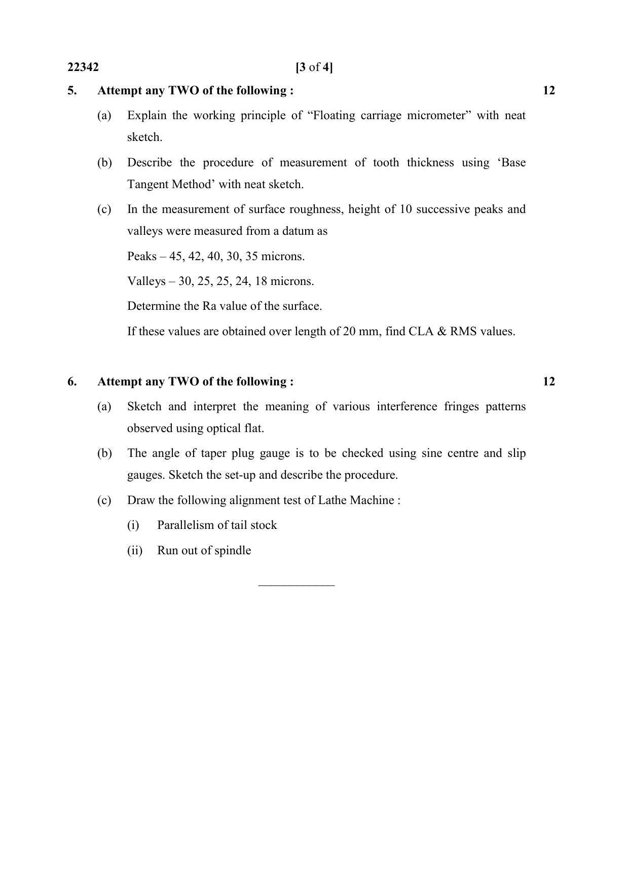 MSBTE Summer Question Paper 2019 - Engineering Metrology - Page 3