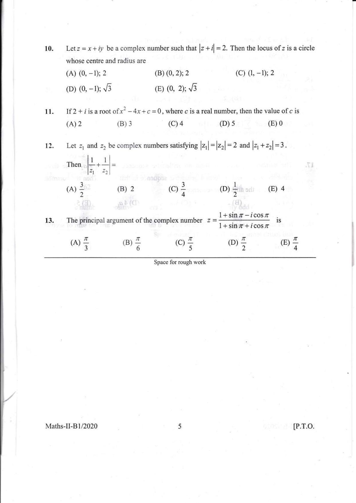 KEAM Paper II 2020 Question Paper - Page 5