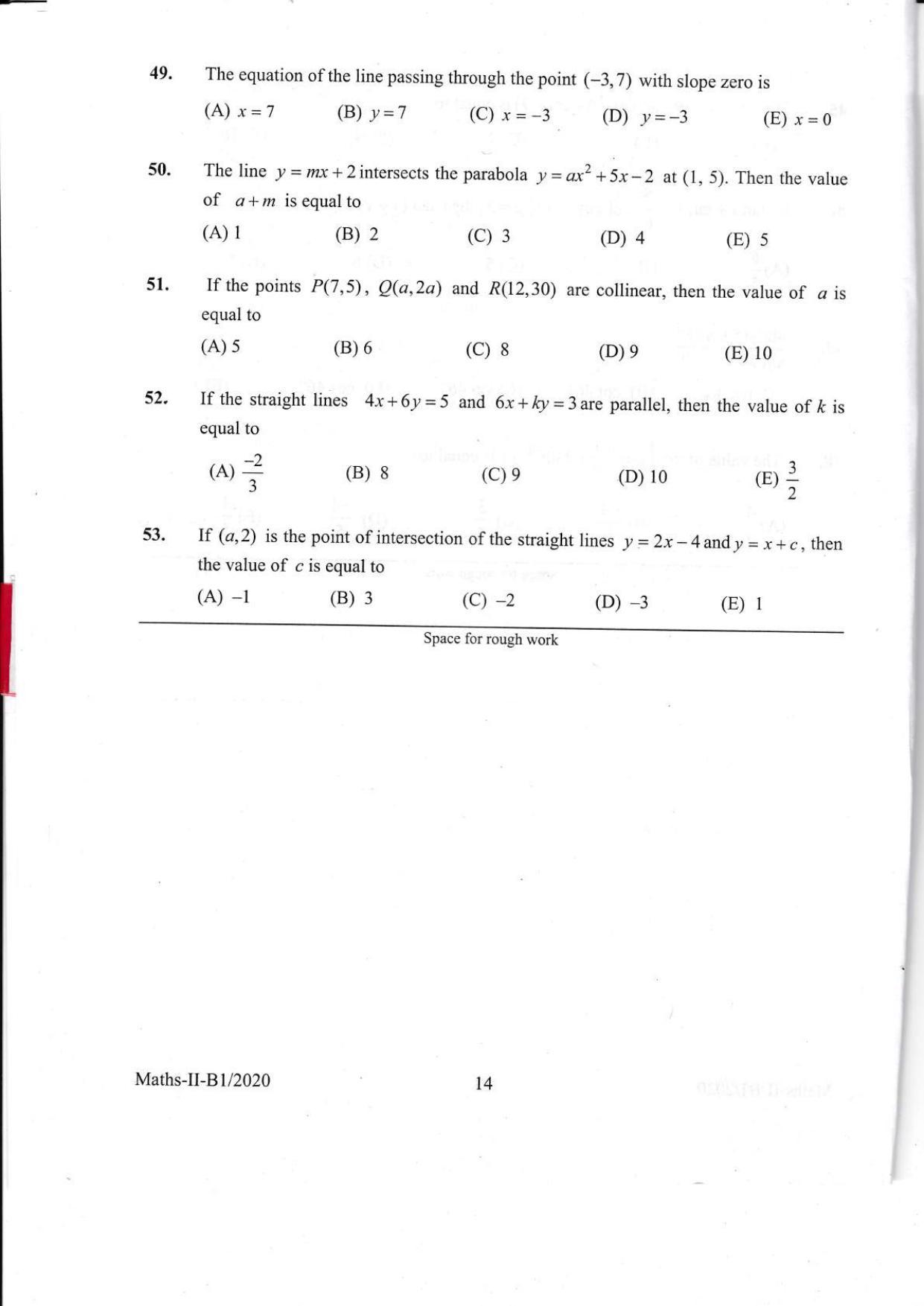 KEAM Paper II 2020 Question Paper - Page 14