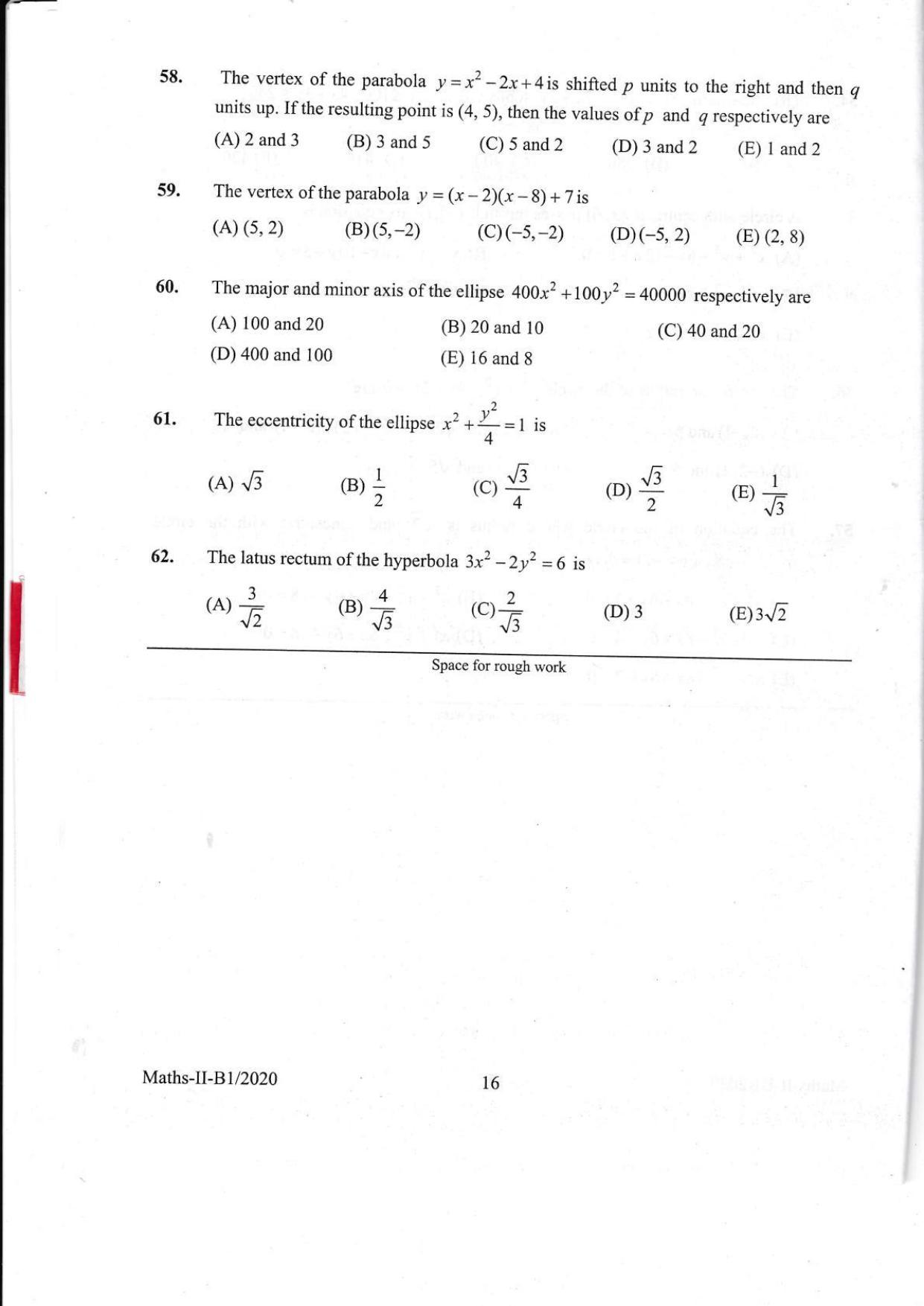 KEAM Paper II 2020 Question Paper - Page 16