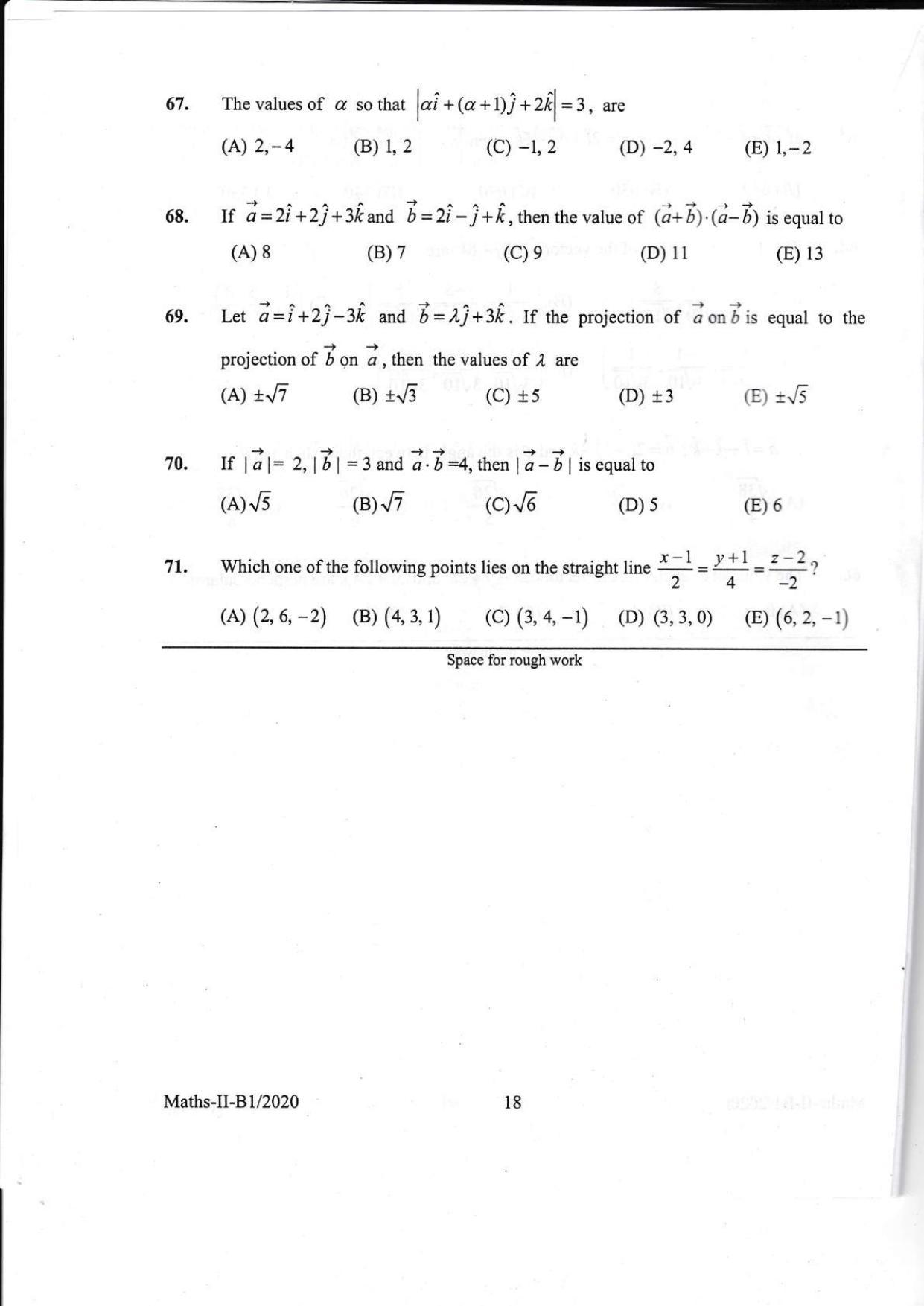 KEAM Paper II 2020 Question Paper - Page 18