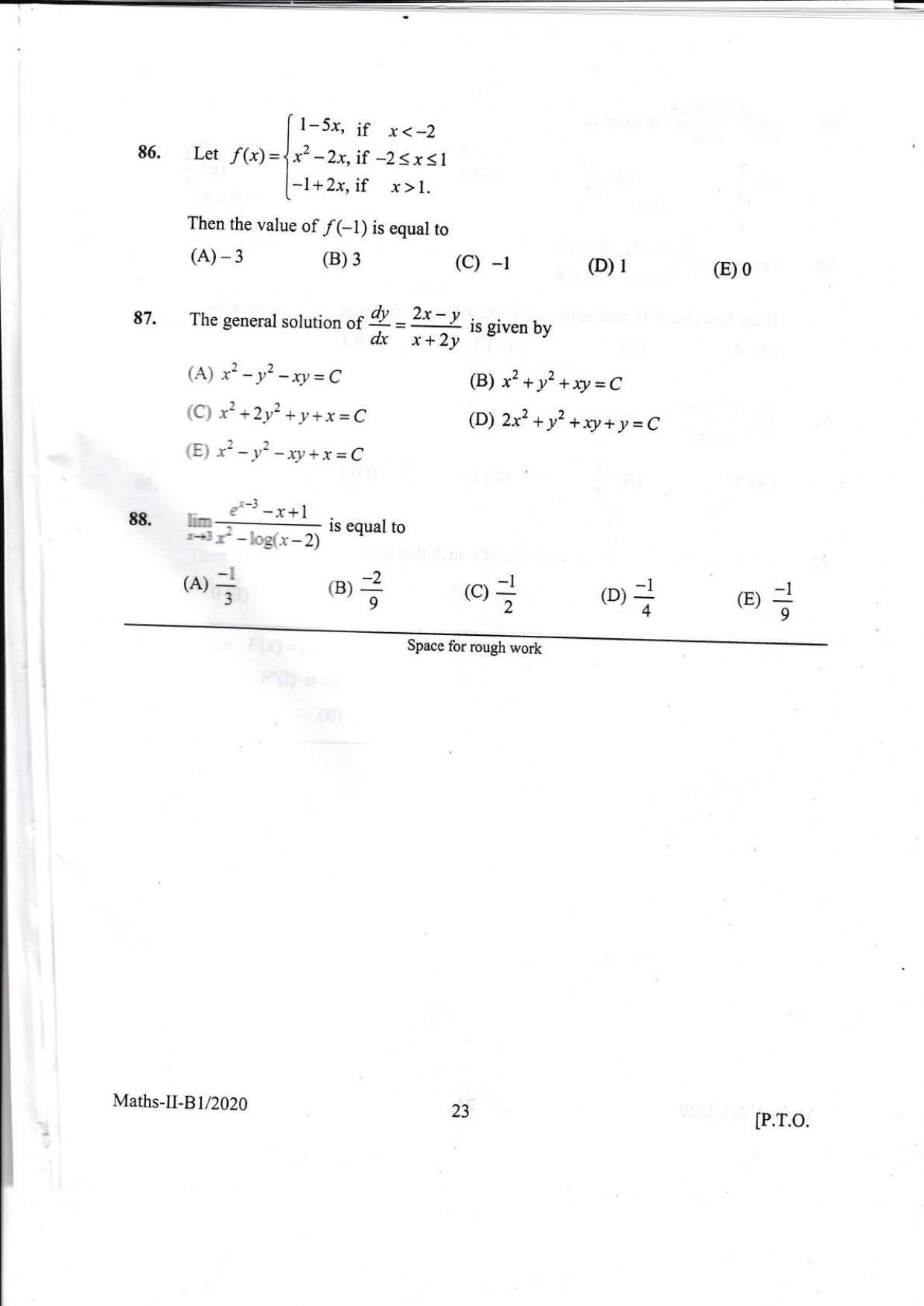 KEAM Paper II 2020 Question Paper - Page 23
