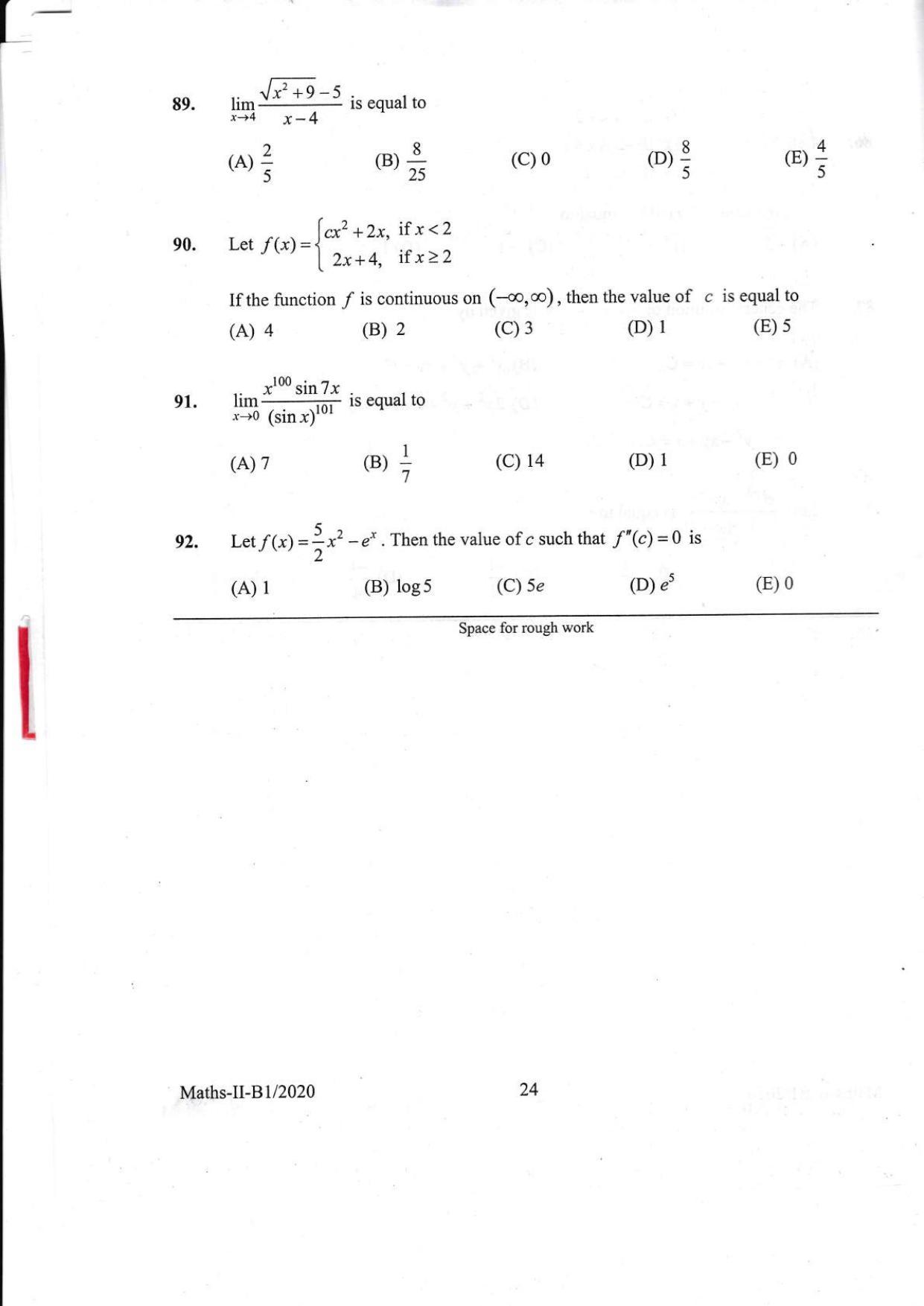 KEAM Paper II 2020 Question Paper - Page 24
